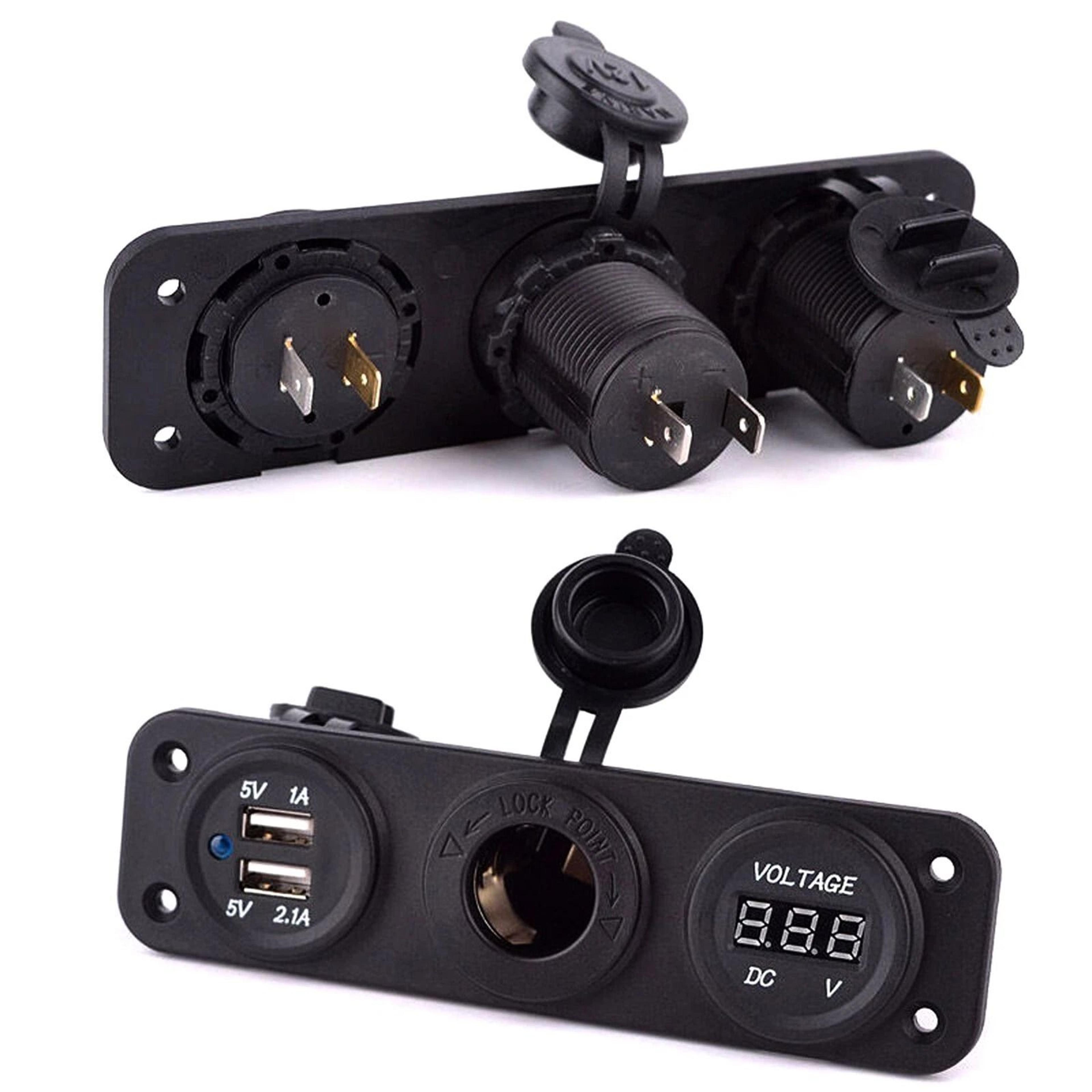 LED Digital Display Voltage Meter 12V 3 Gang Waterproof Voltmeter For Car Battery Truck RV Marine 5