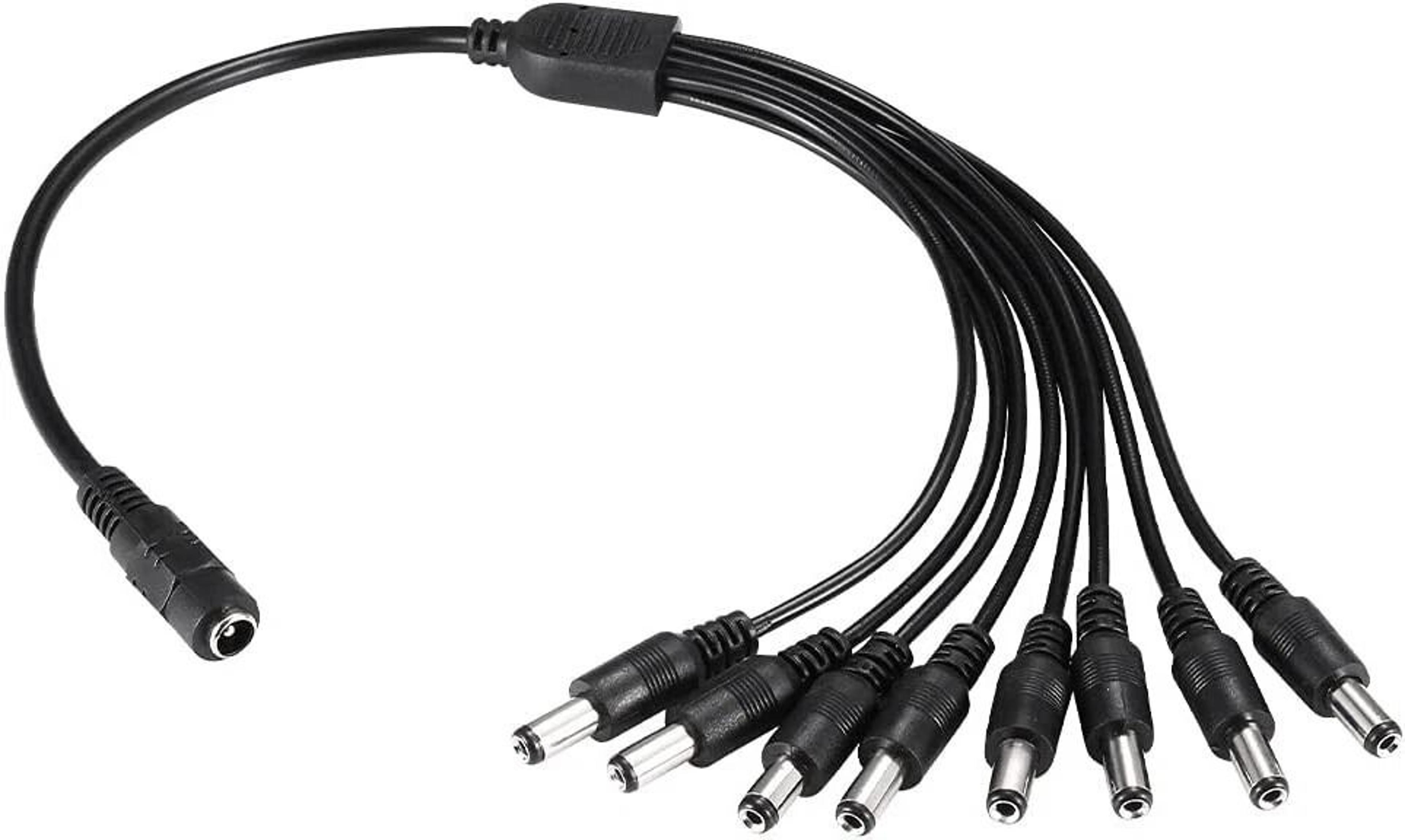 female to 8 male power splitter cable, surveillance system power adapter for cctv, reliable and durable power cable