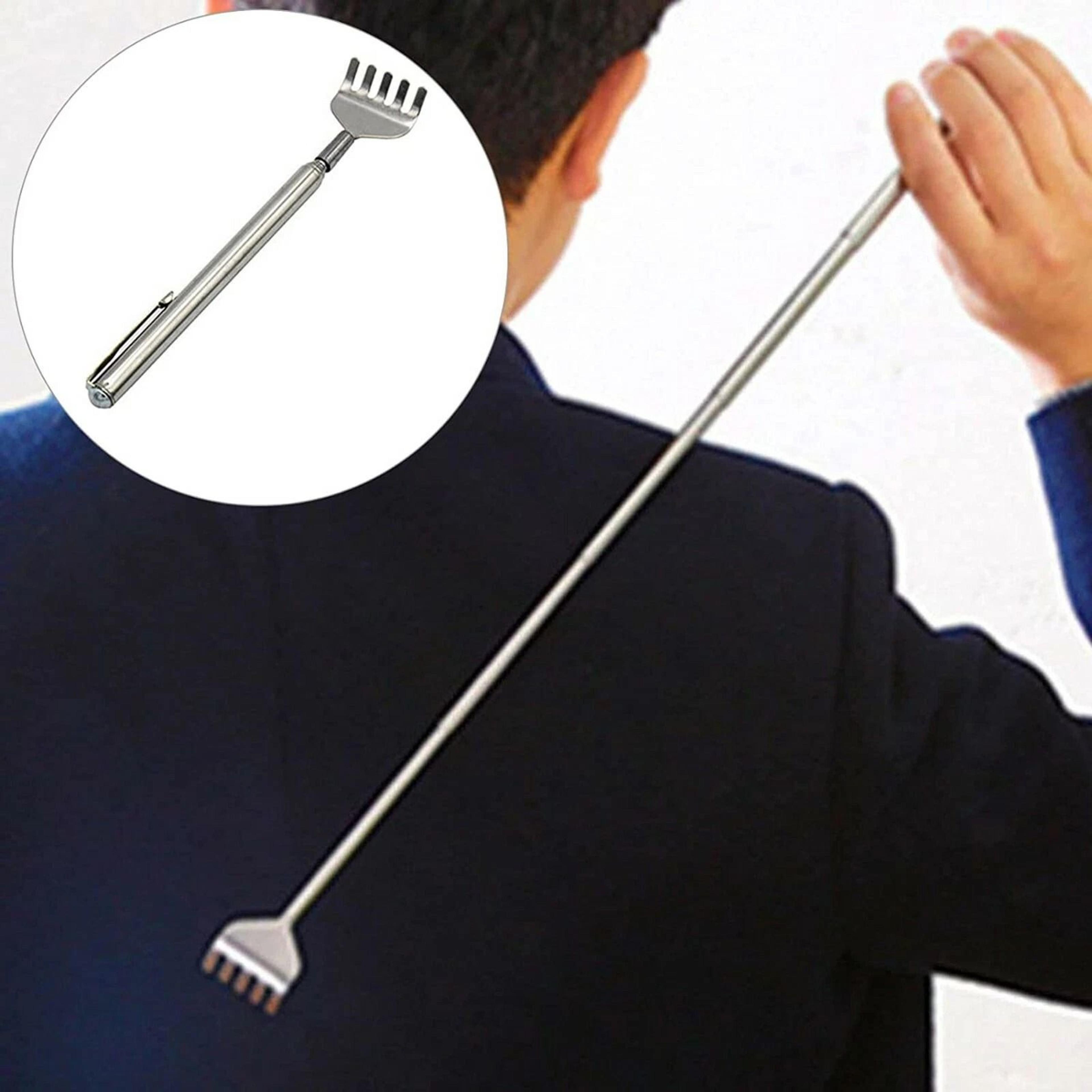 telescopic back scratcher, extendable claw extender, metal stainless steel for maximum reach