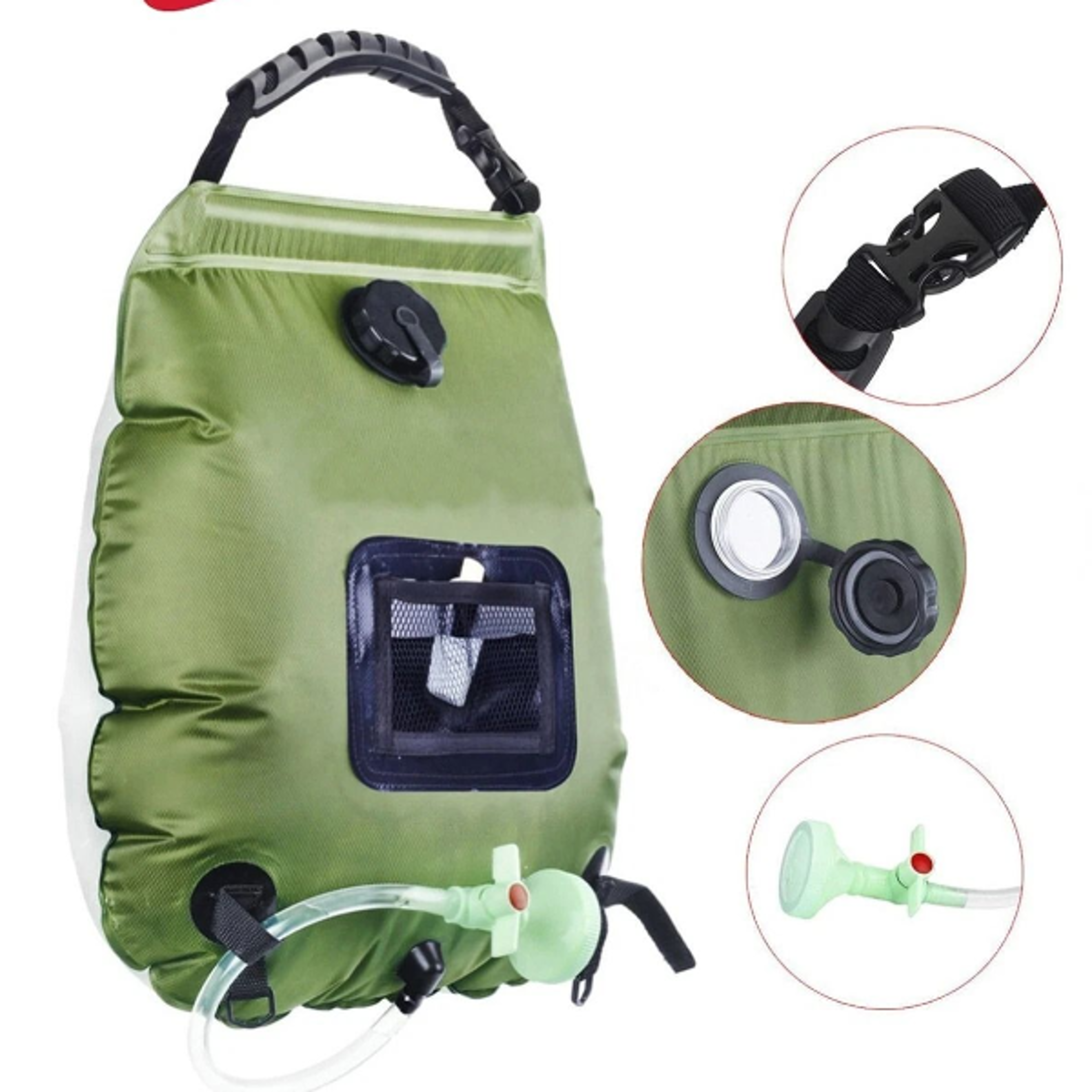 solar shower bag, solar heating camping shower for hiking, travel & camping, portable outdoor shower bag