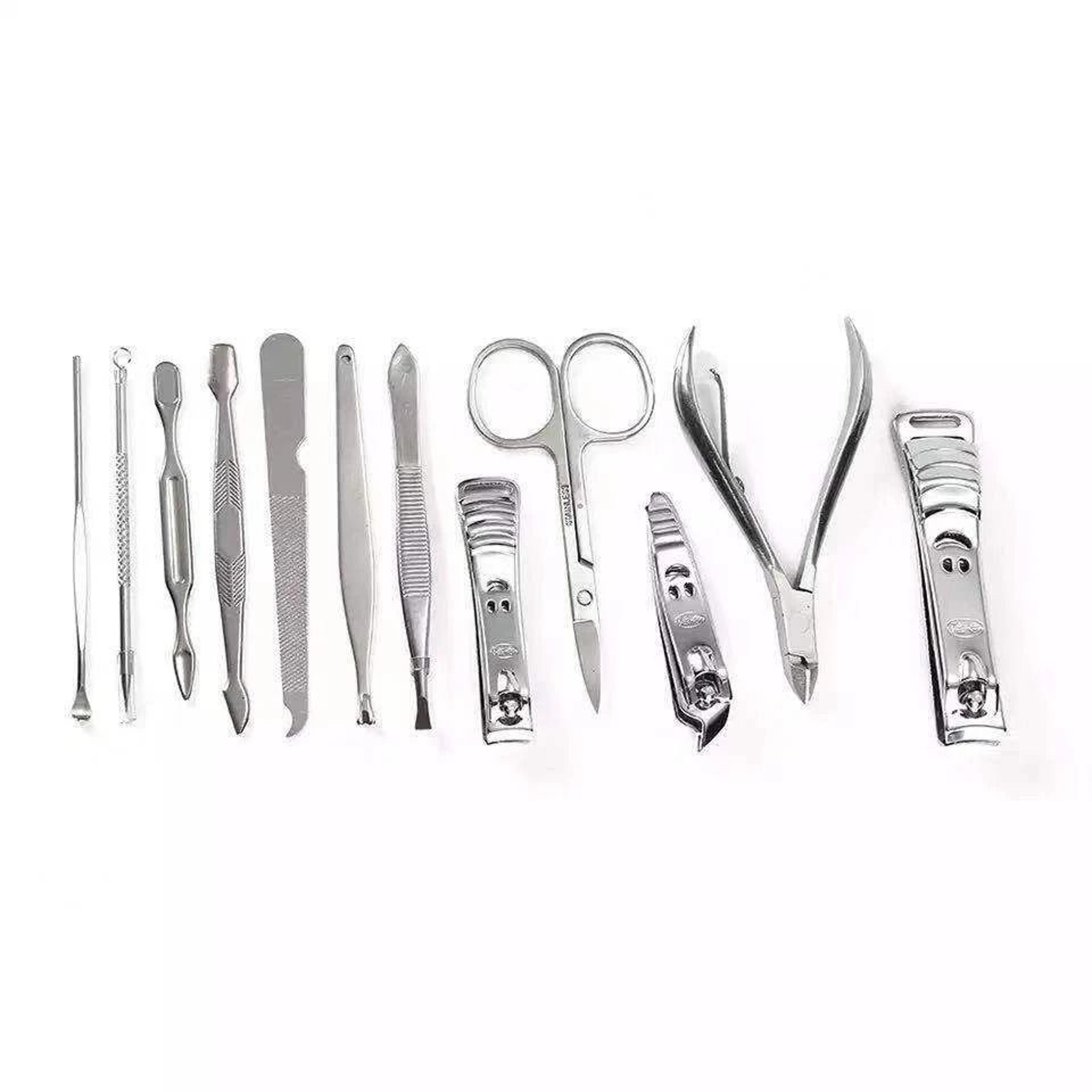 Nail Clippers Cleaner Pedicure Manicure Set Cuticle Grooming Kit Complete Tool Case For Nails 9