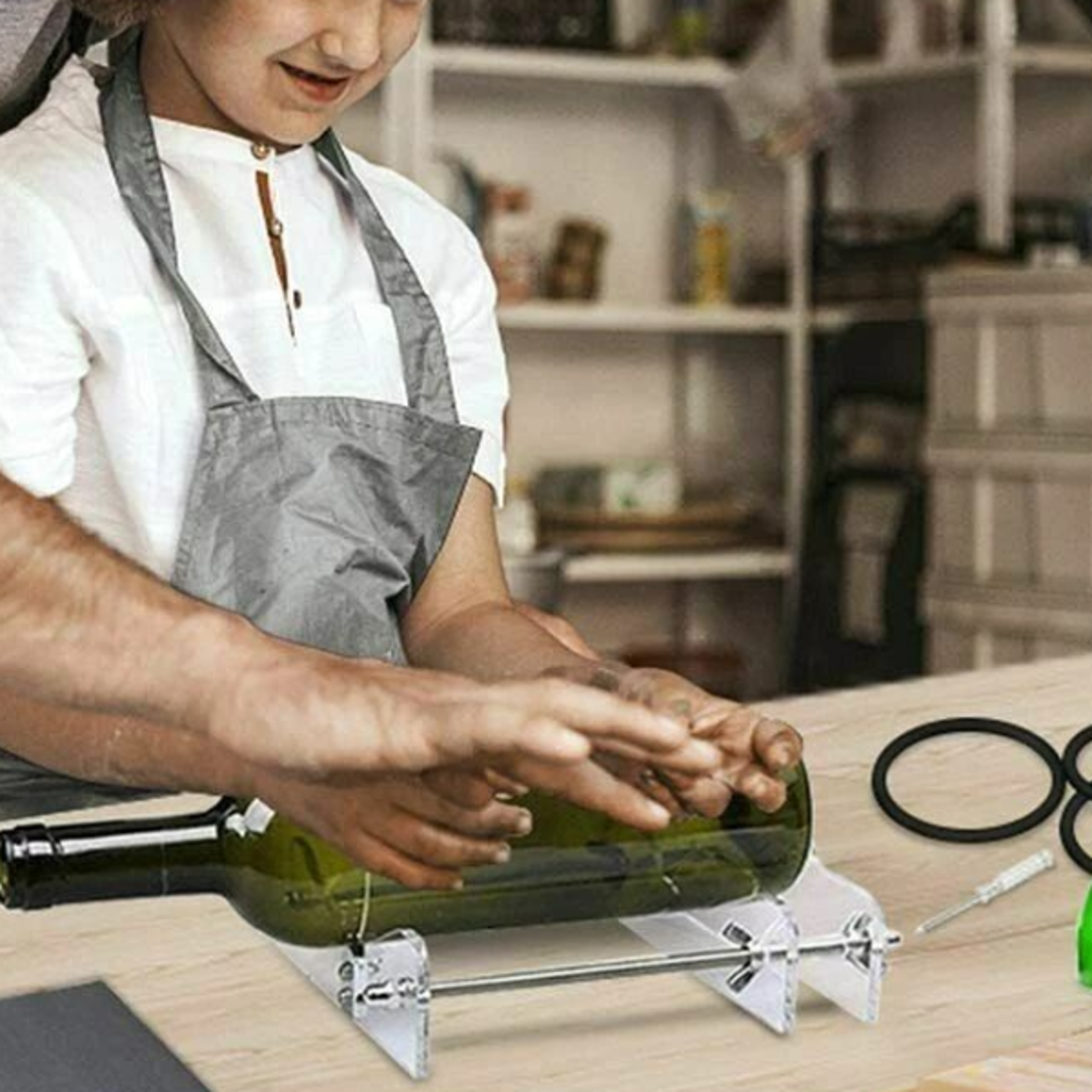 diy glass bottle cutter kit, craft recycle tools for beer, wine jars, and creative cutting machine