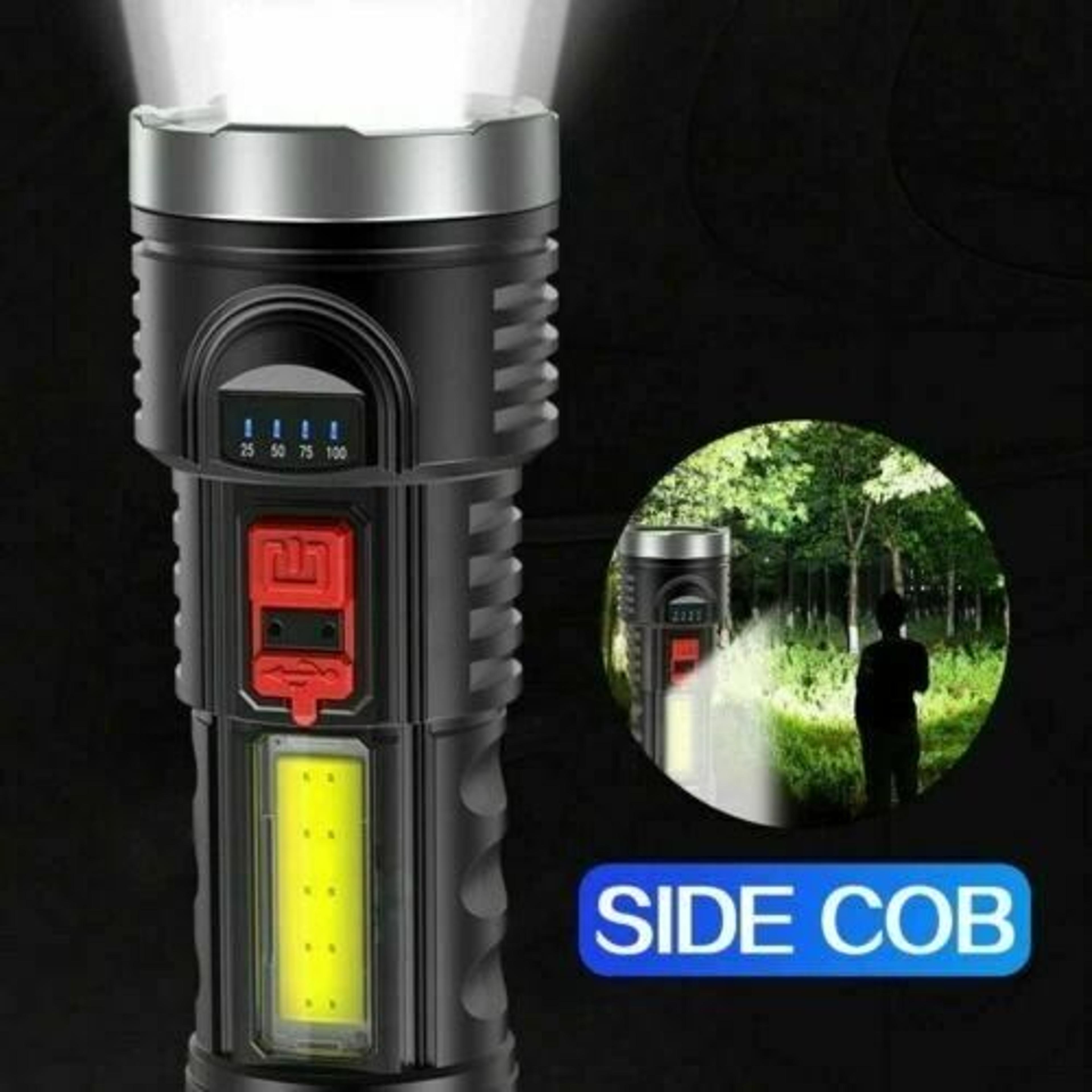 Super Bright Tactical LED Flashlight USB Rechargeable Torch Work Light For Camping Hiking And More 8