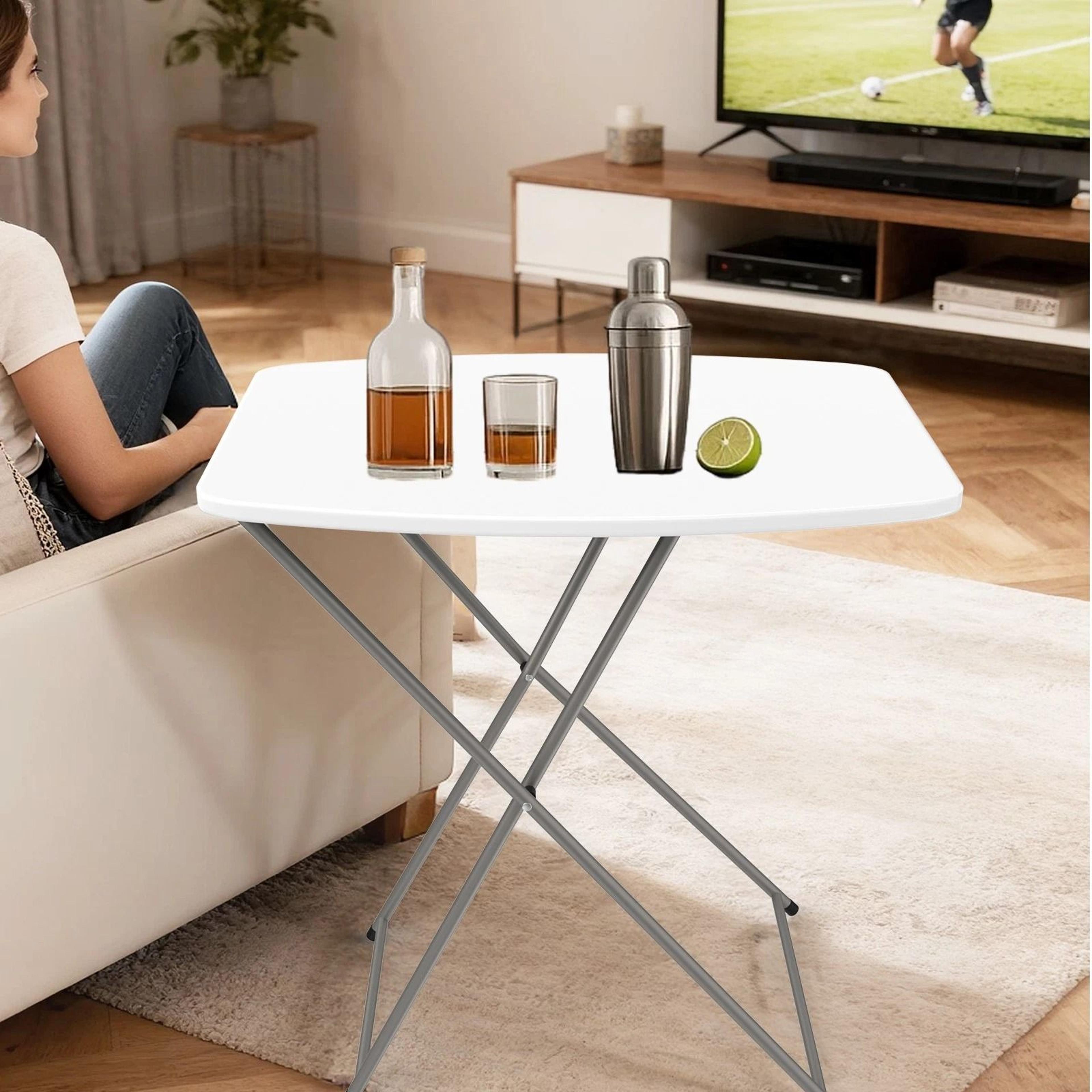 folding portable table, with hdpe laptop tv tray, camping table for indoor, sturdy and versatile for home and outdoor