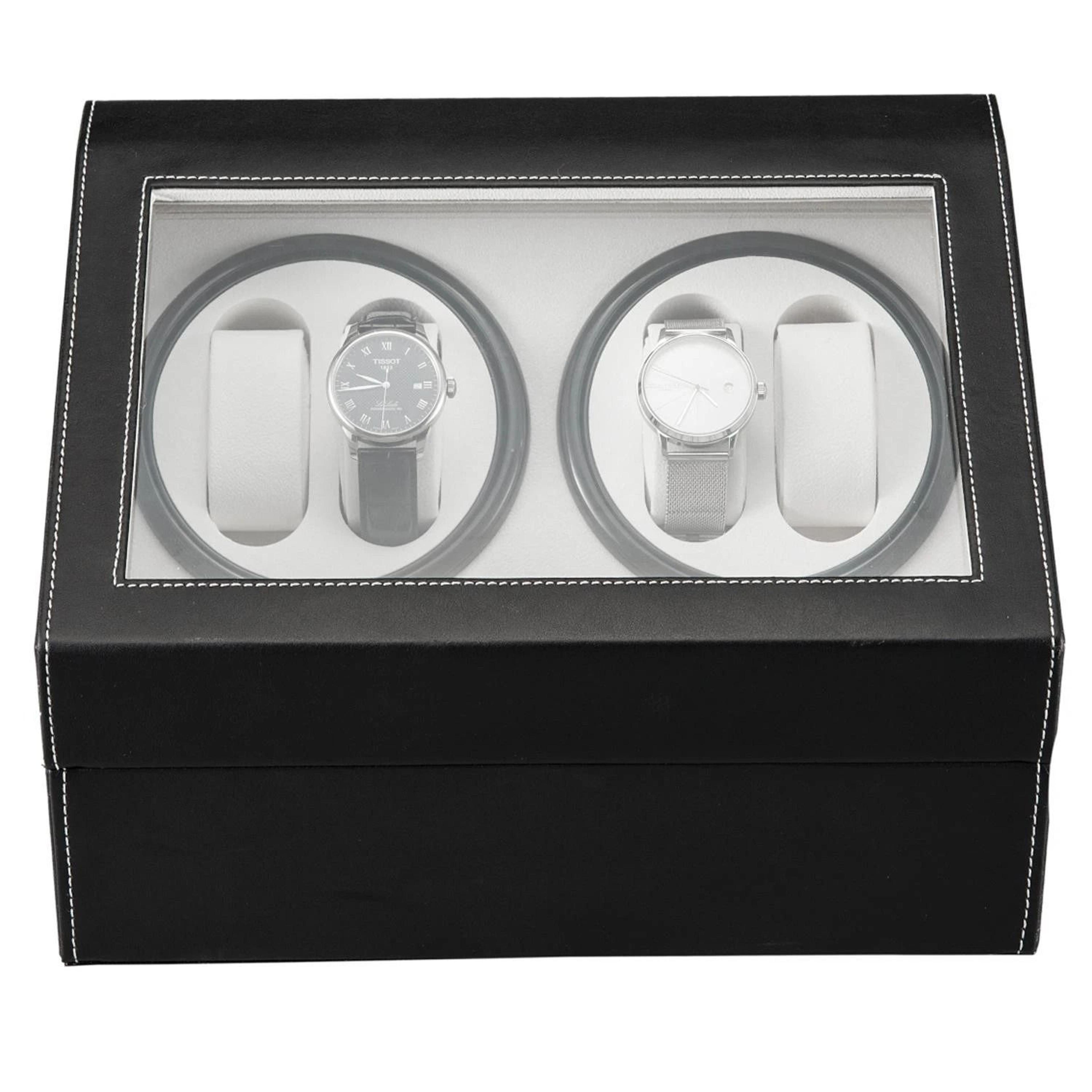 Luxury Automatic Rotation Leather Watch Storage Box Elegant Wood Display Case For Watches Perfect W 7