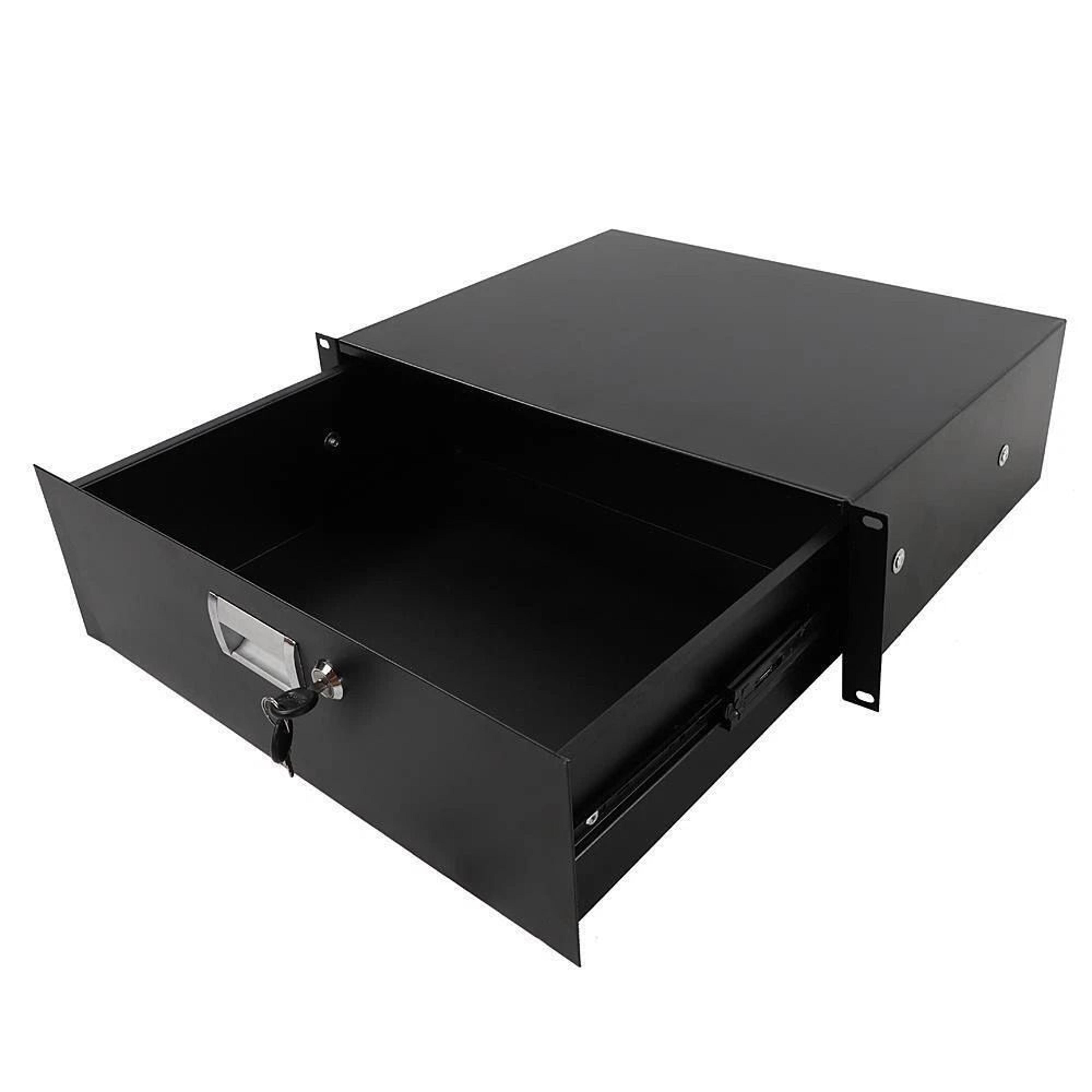 rack road case equipment, deep drawer locking black, rack mount dj for reliable equipment protection