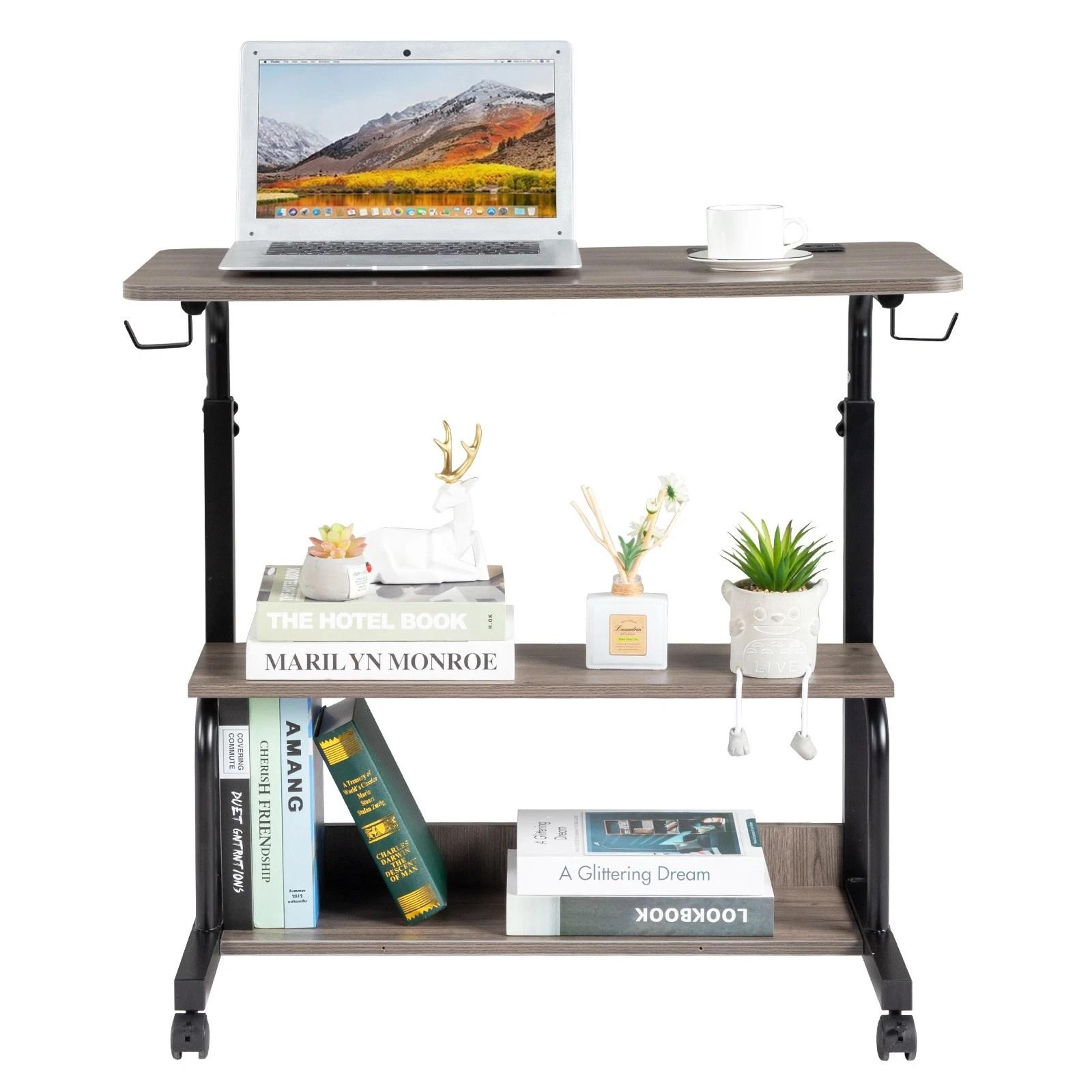 Hospital Bed Table With Holder Adjustable Overbed Rolling Laptop Desk Stand  Ideal For Home  Medica 1