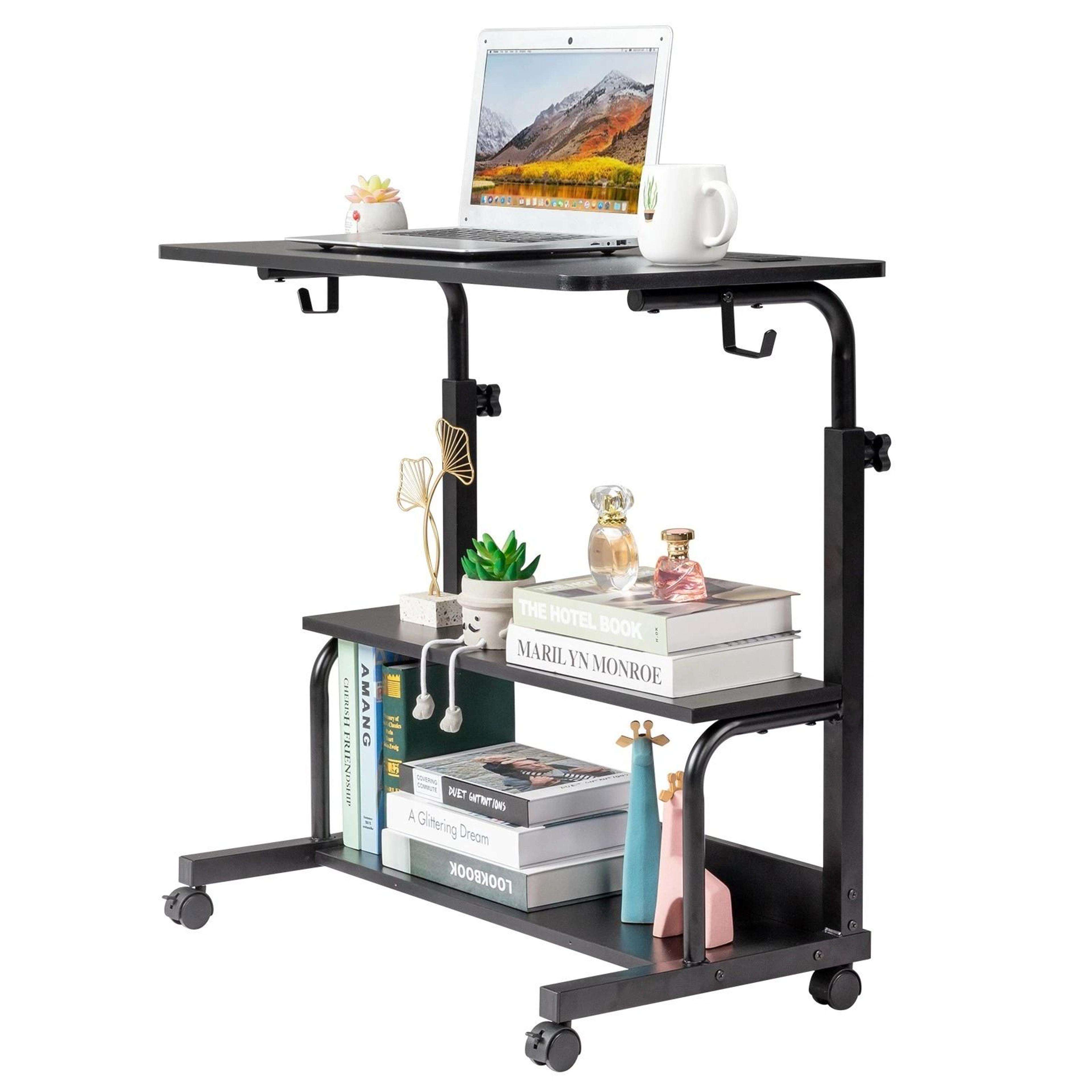 Hospital Bed Table With Holder Adjustable Overbed Rolling Laptop Desk Stand  Ideal For Home  Medica 10