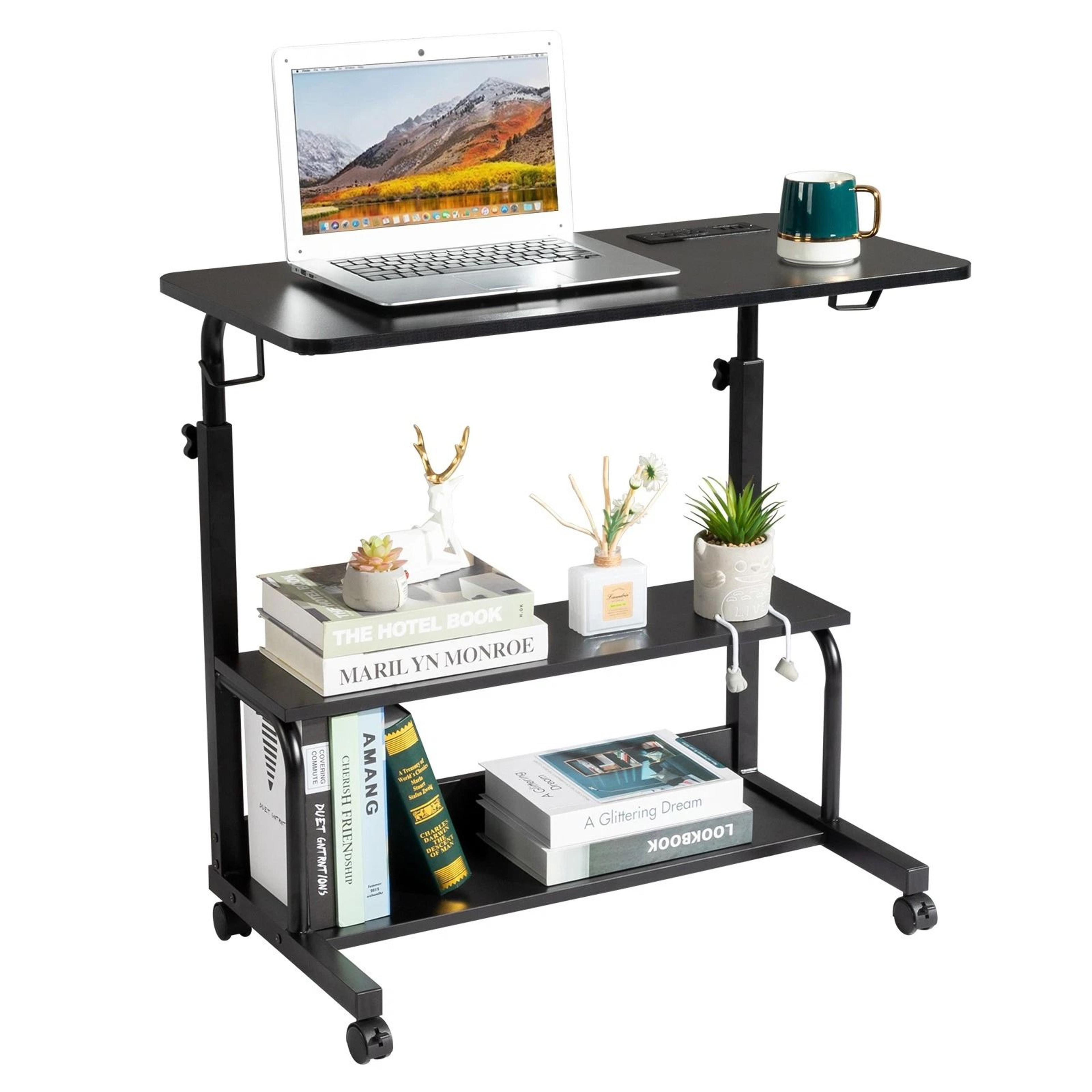 Hospital Bed Table With Holder Adjustable Overbed Rolling Laptop Desk Stand  Ideal For Home  Medica 13