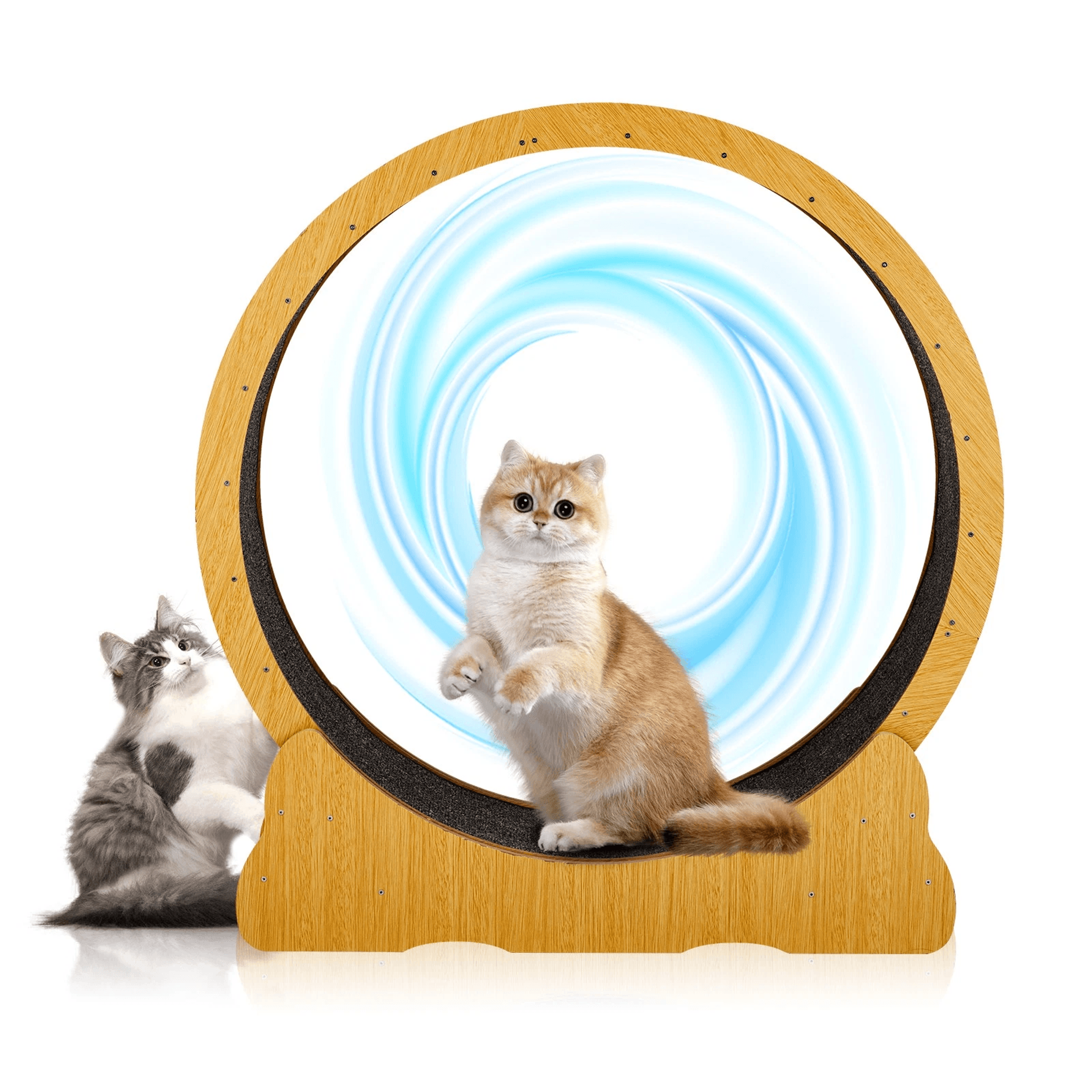 Natural Wood Portable Cat Running Treadmill Indoor Exerciser Wheel Toy For Cats And Kittens 11