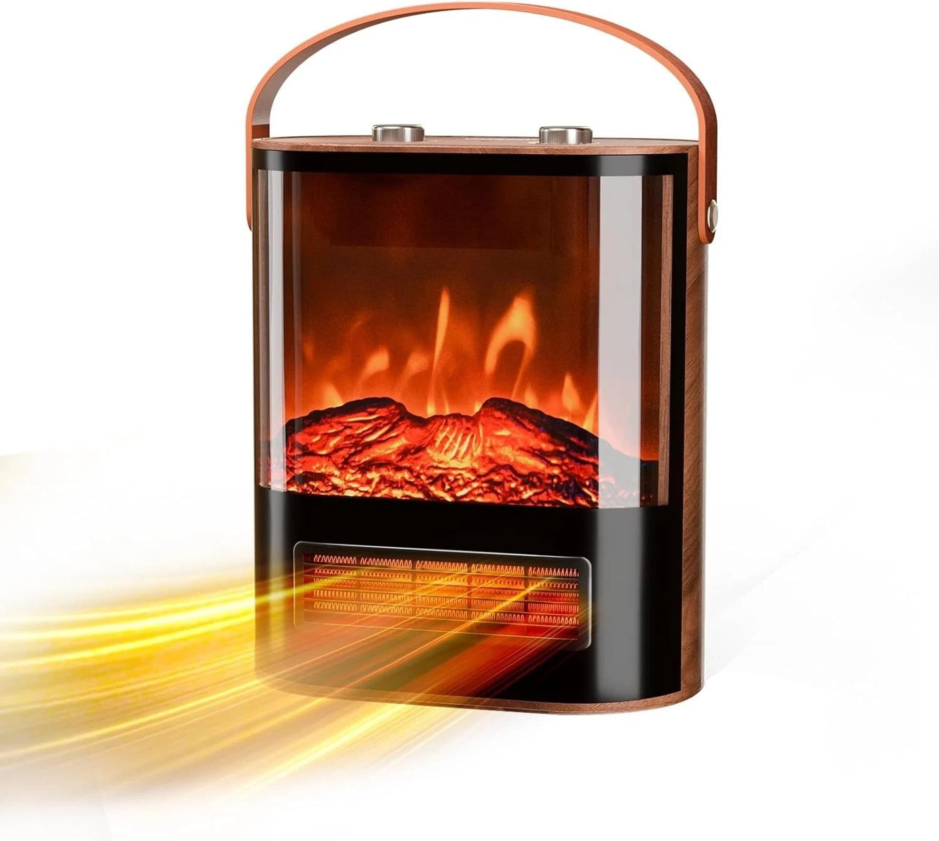 electric fireplace with realistic 3d flame, portable space heater for indoor use, cozy warmth for any room