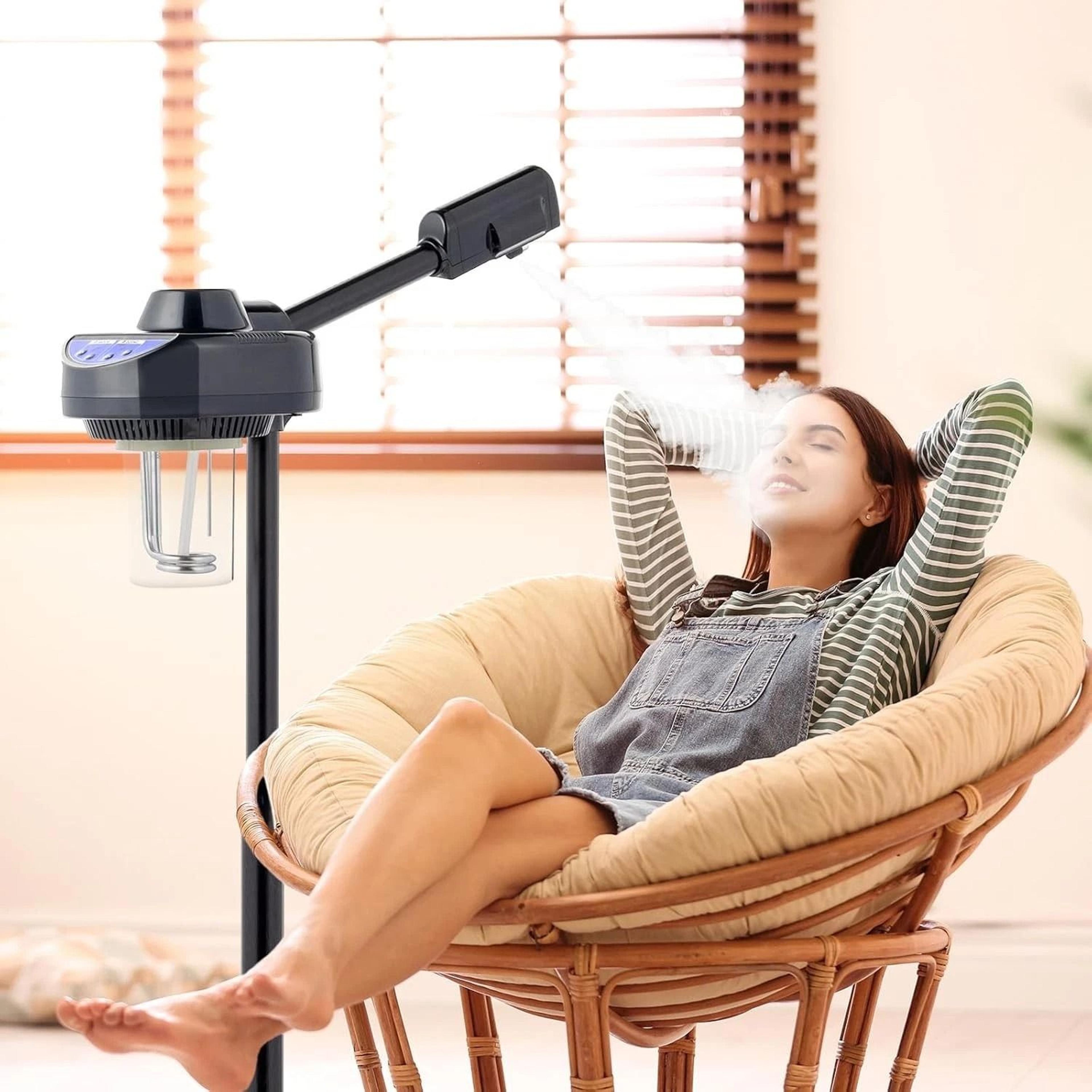 professional facial steamer, new esthetician steamer, with hot ozone mist black