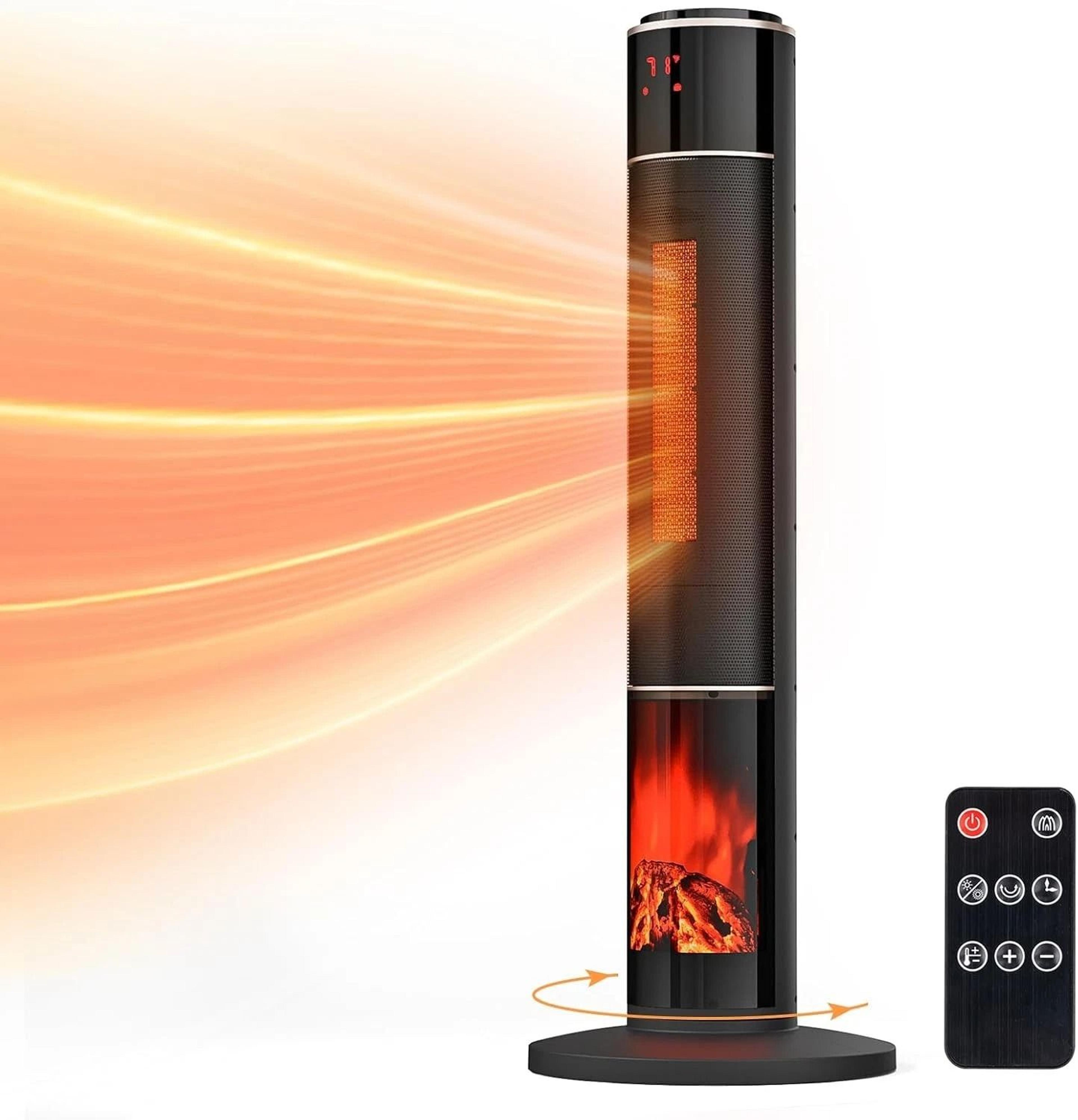 Electric Space Tower Heater WRemote TipOver Protection Overheating Safety Feature 9