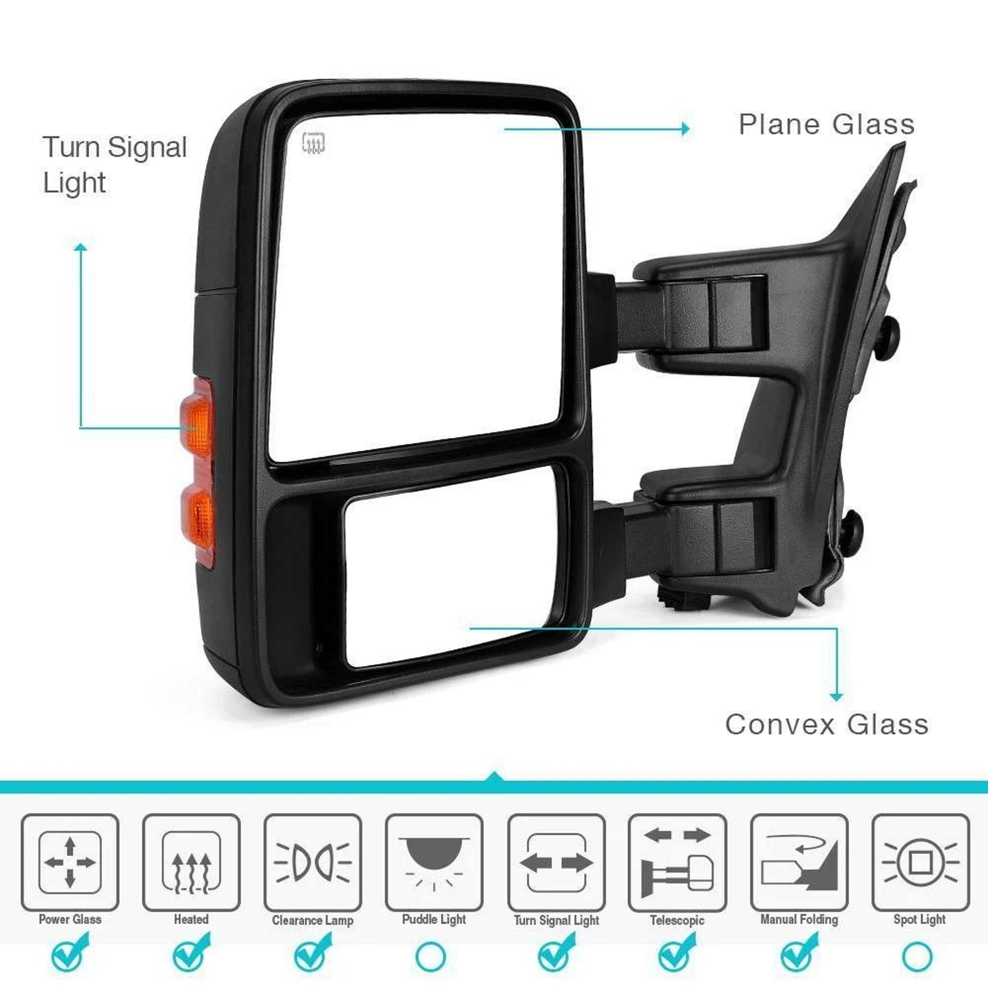 Power Heated Tow Mirror For Driver Side Super Duty Durable  Reliable Towing Accessory 7