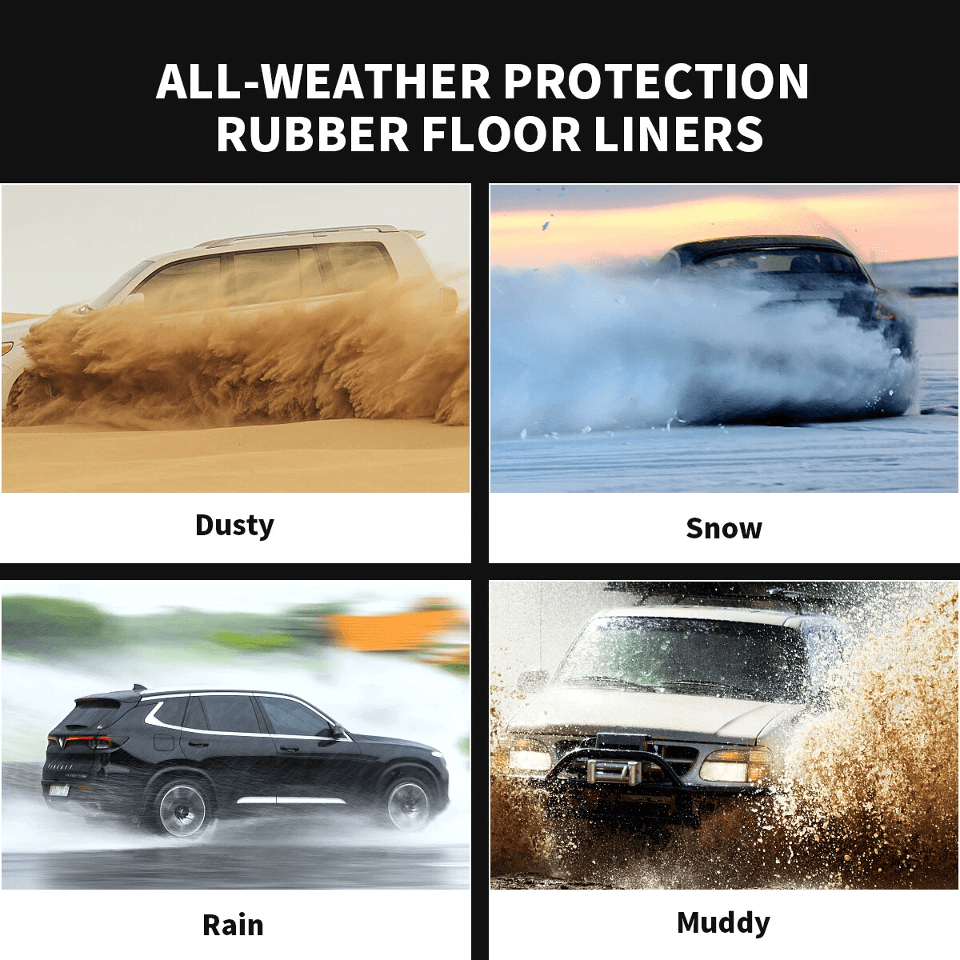 Kia Soul All Weather 3D Car Floor Mats TPE Rubber AntiSlip Liners 2