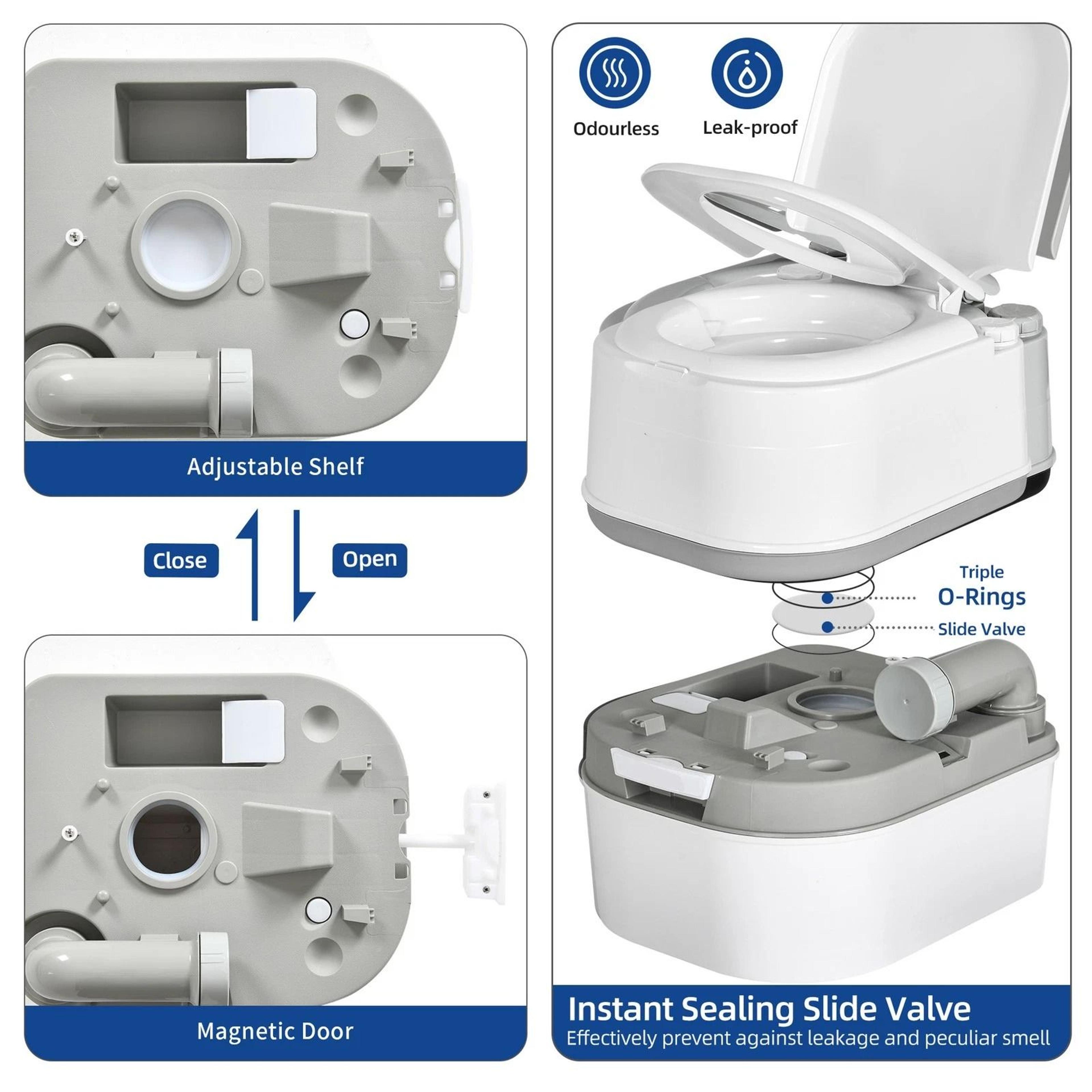 Portable Potty Toilet For Outdoor Camping Travel Mobile Flush Toilet Includes Paper For Convenience 2