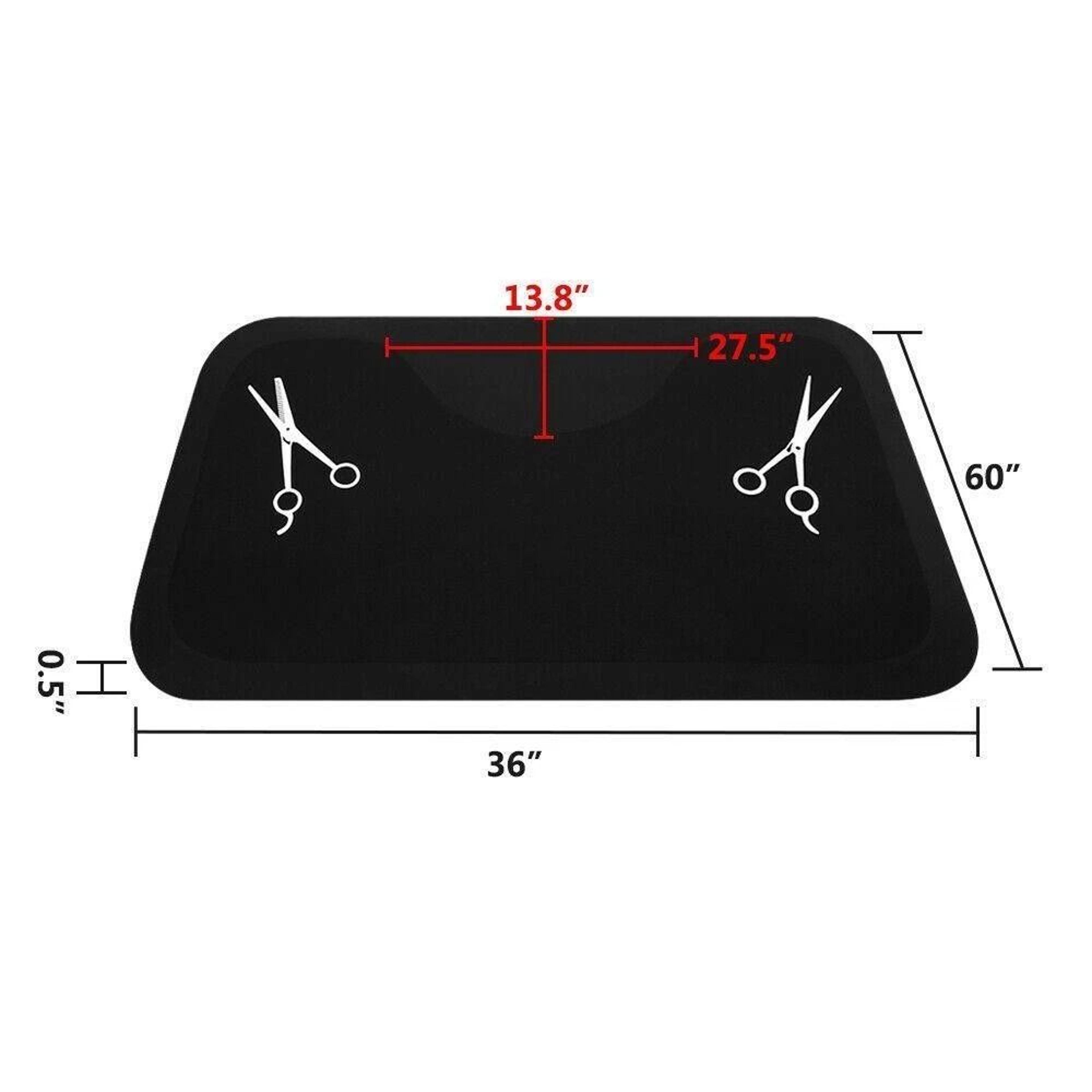 Rectangle BLACK AntiFatigue Salon Mat Thickness Barbershop Mat For Standing Comfort 4