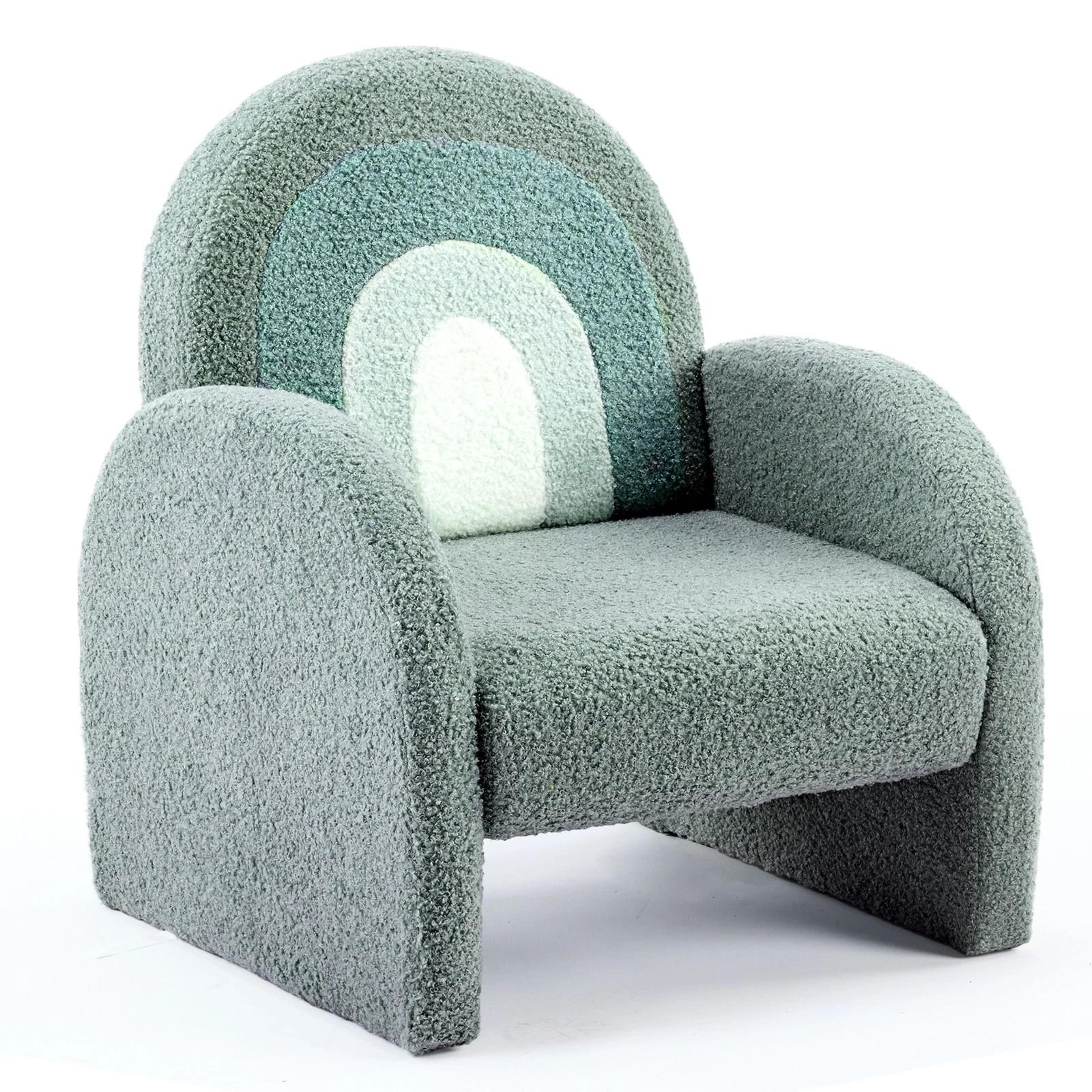 AntiTip Toddler Sofa For Playroom Teddy Fleece Kids Chair With Solid Wood Legs 14