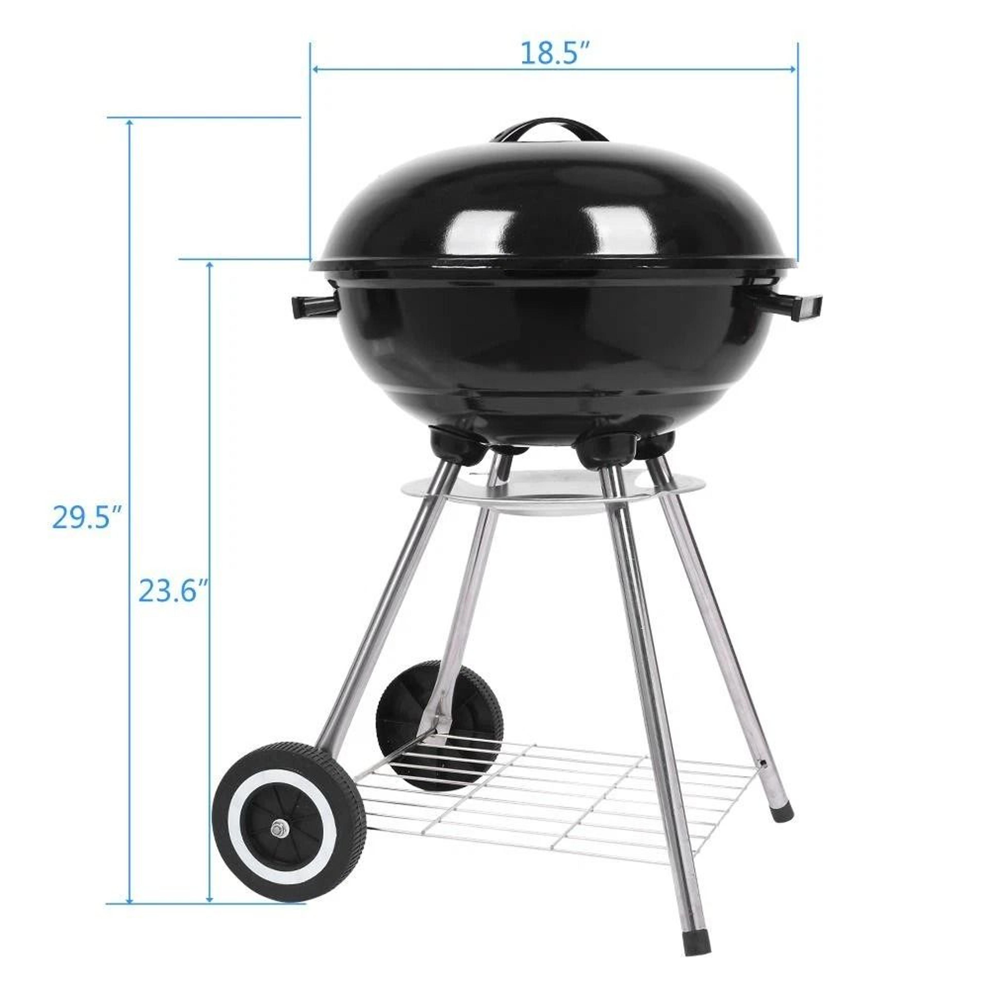 Galvanized Steel Charcoal Grill Apple Shaped Premium Grill High Quality Black Patio Cooker 6