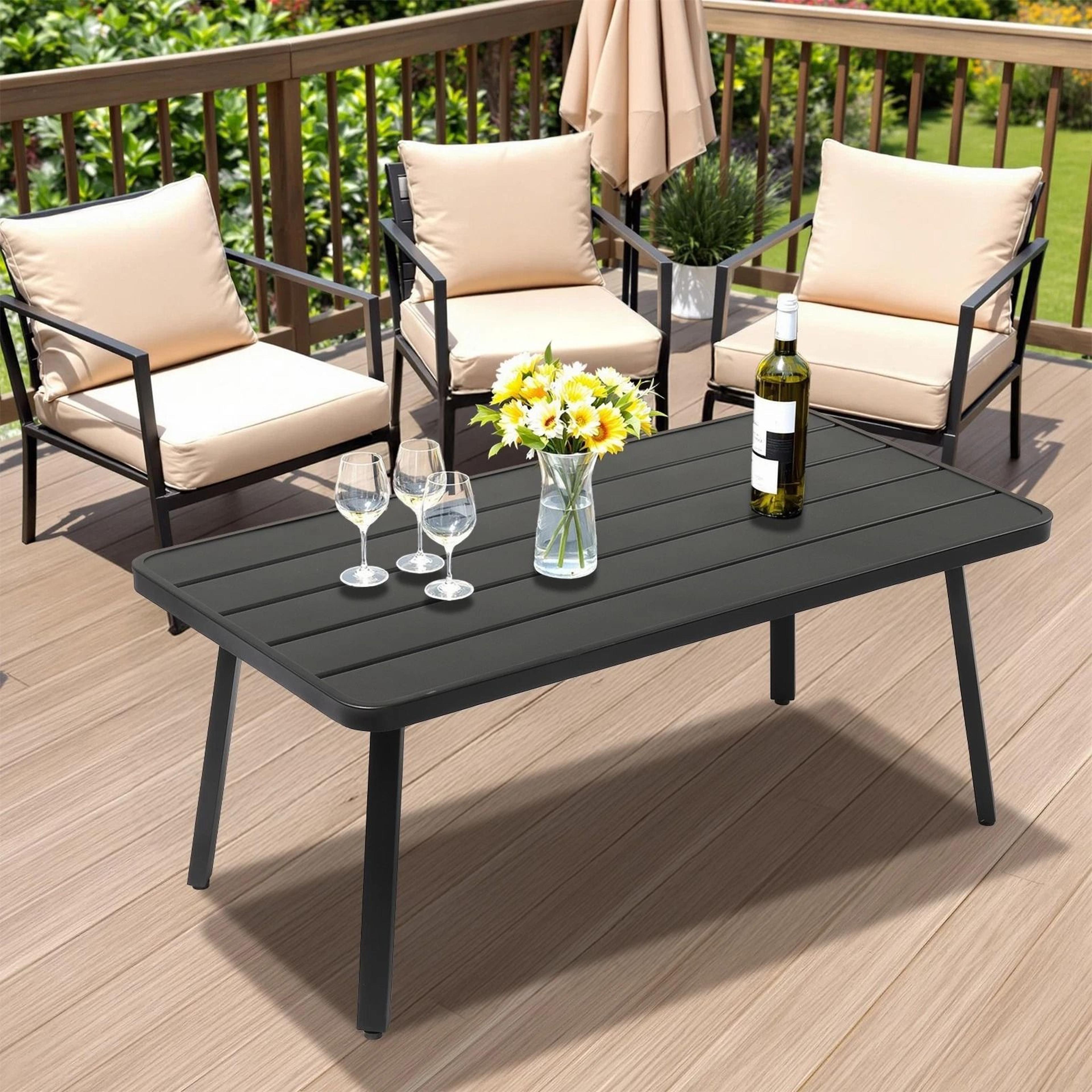 Weather Resistant Steel Patio Side Table For Balcony Porch Outdoor Side Table Weather Resistant Ste 4
