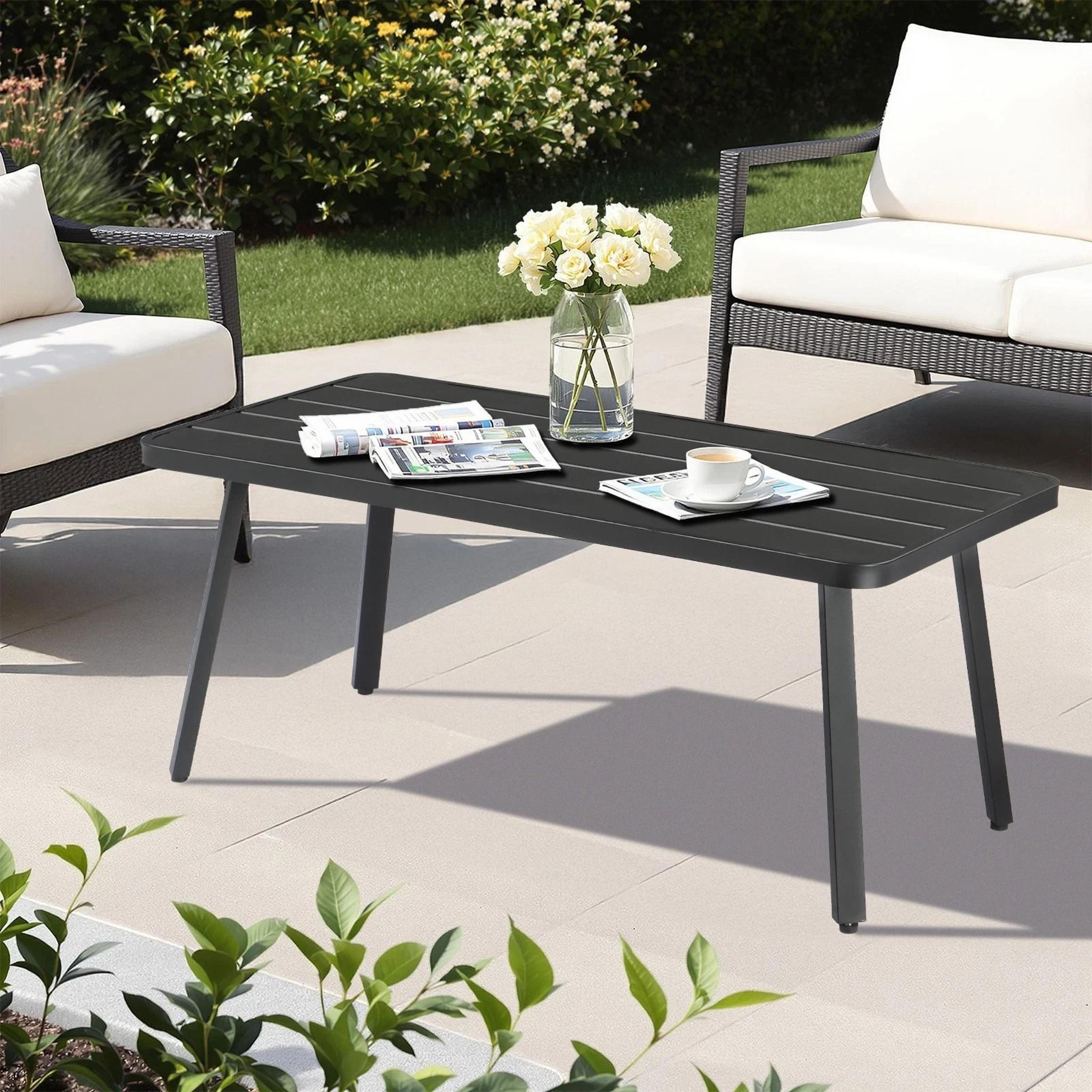 weather resistant steel patio side table for balcony porch, outdoor side table weather resistant steel patio side table