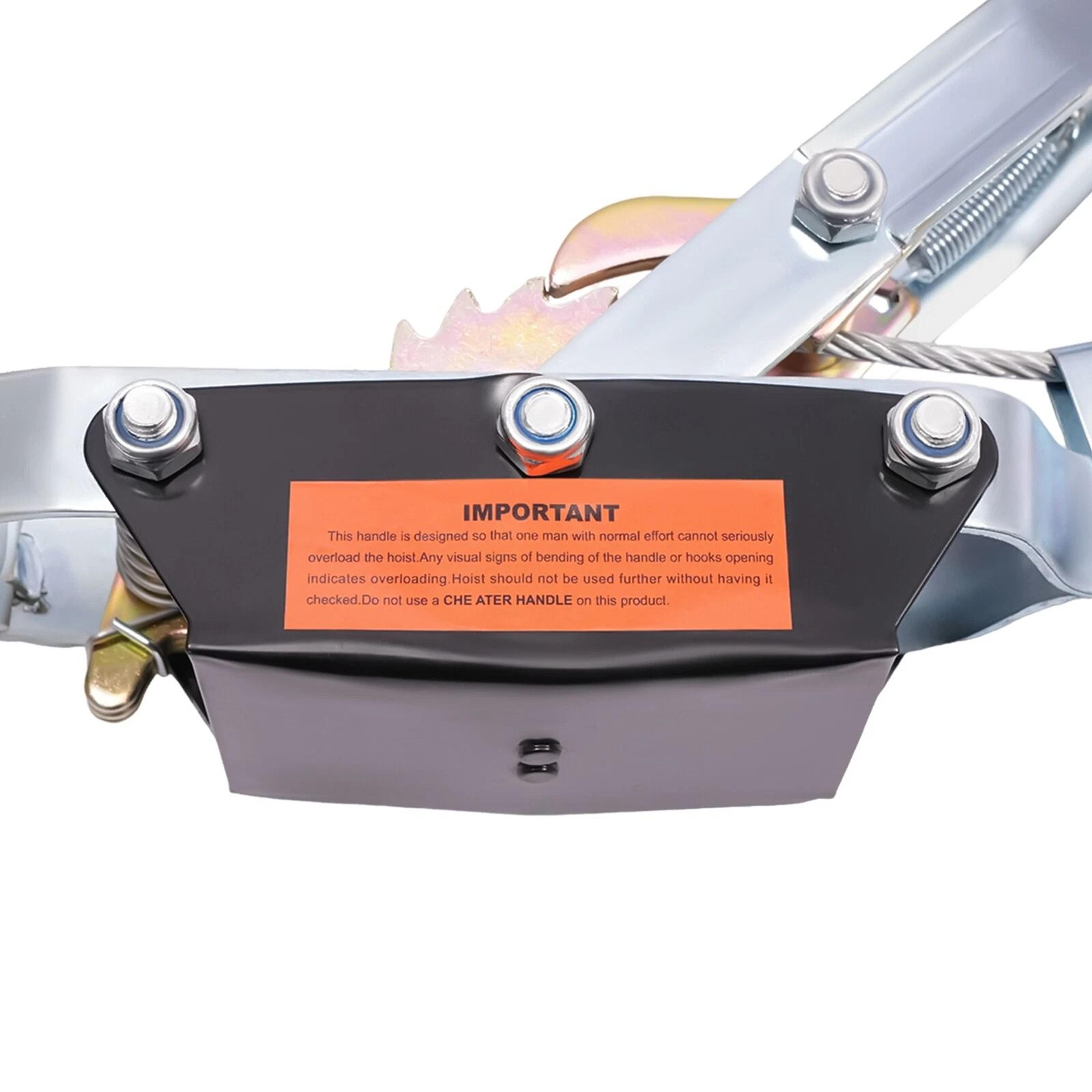 Heavy Duty Hand Puller Hoist 5 Ton Cable Winch With 3 Hooks 4