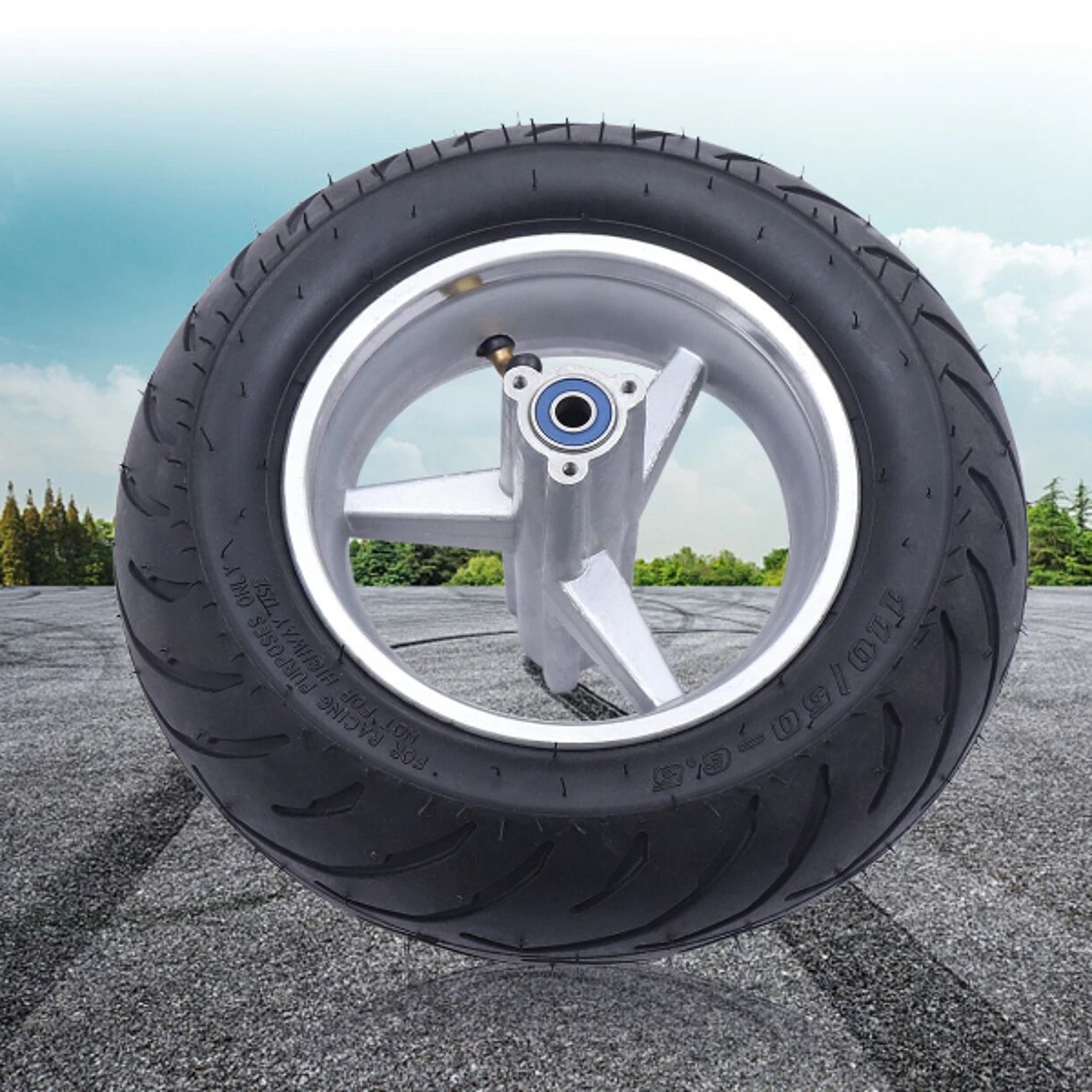 mini pocket bike rear wheel w/ alloy rim tyre hub inner tube for easy replacement