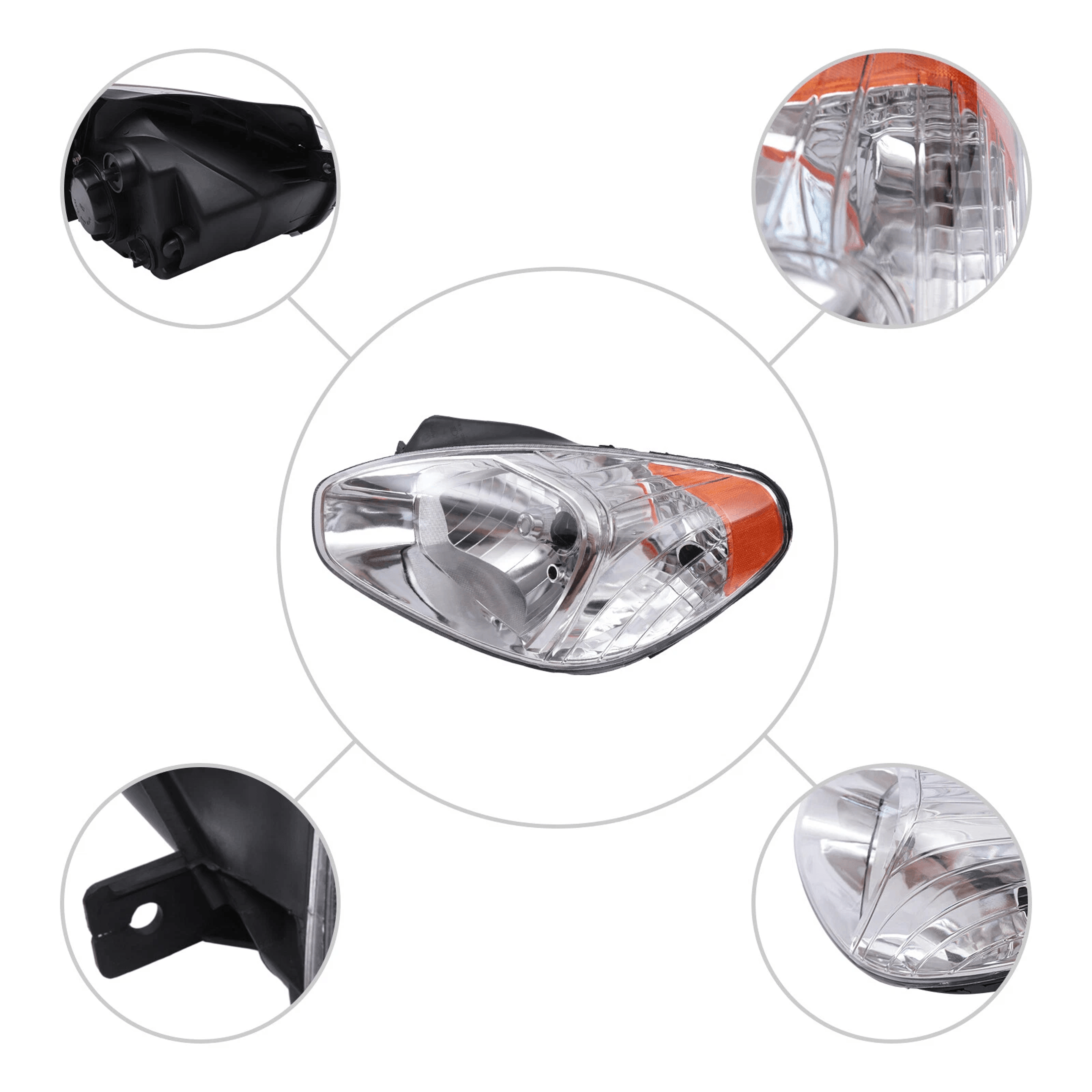 New Left Driver Side Headlight Hyundai Accent With Clear Lens 9