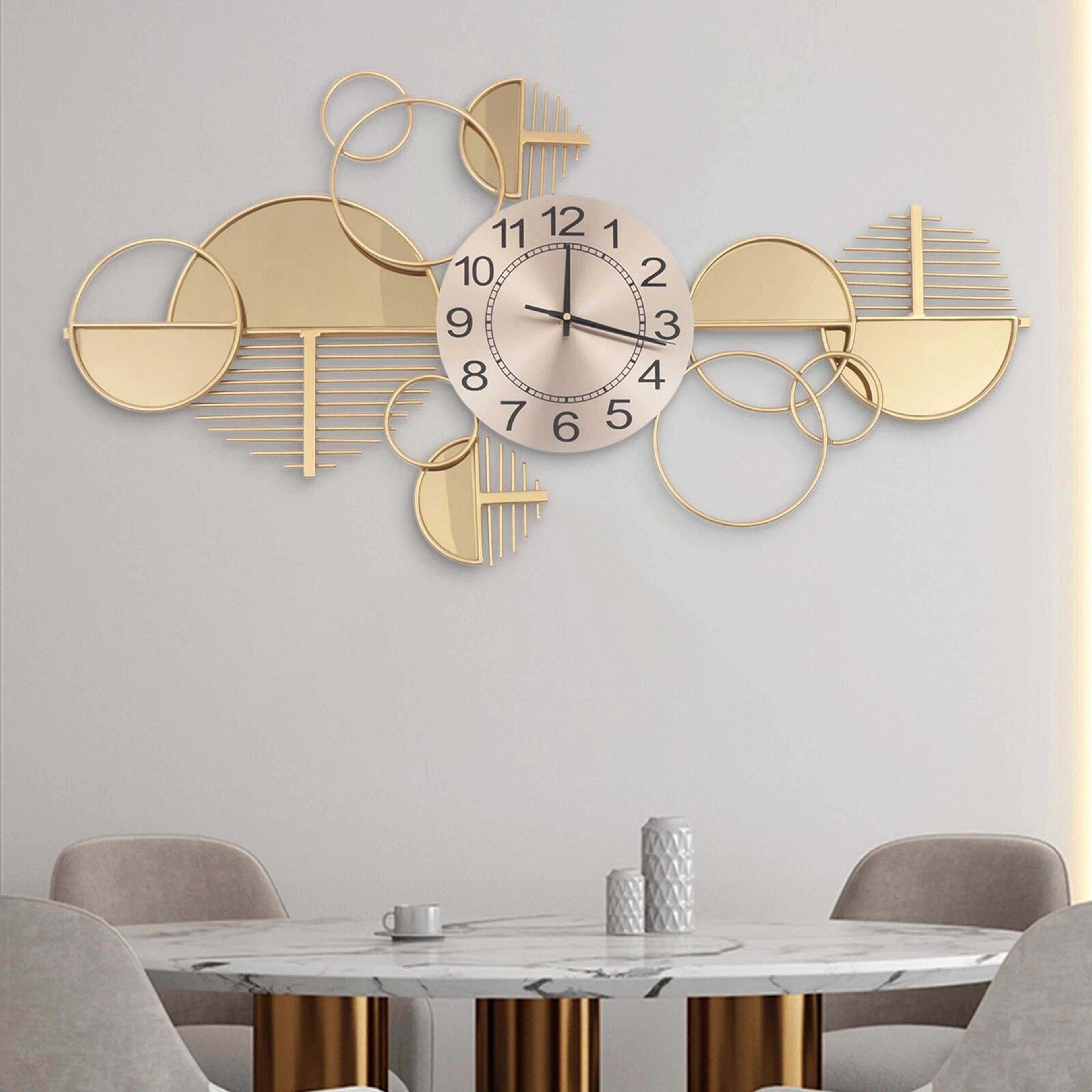 nordic style metal clocks, large luxury gold wall clock, home living room decor