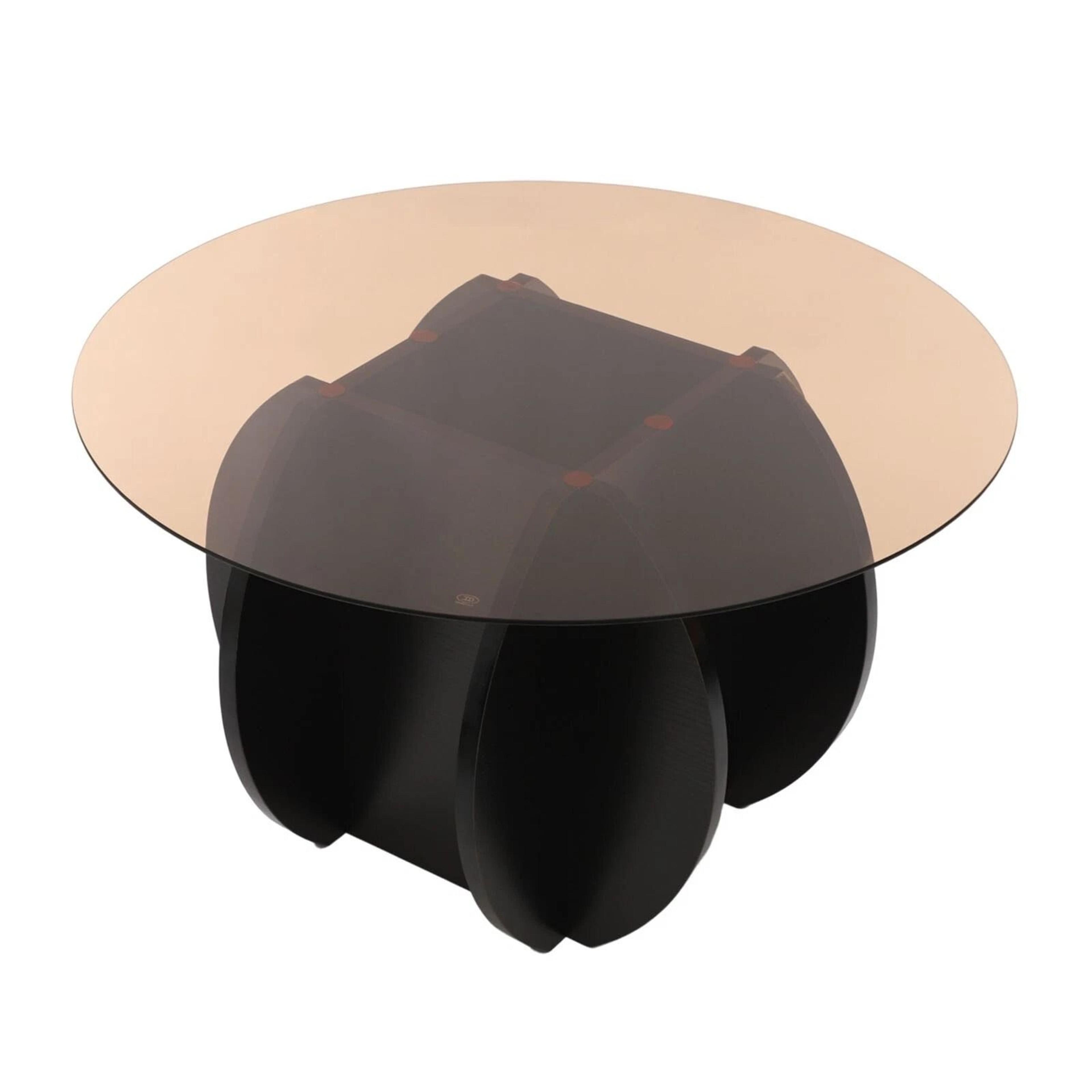 Unique Circle Center Table With Wood Base Round Glass Tabletop Coffee 7
