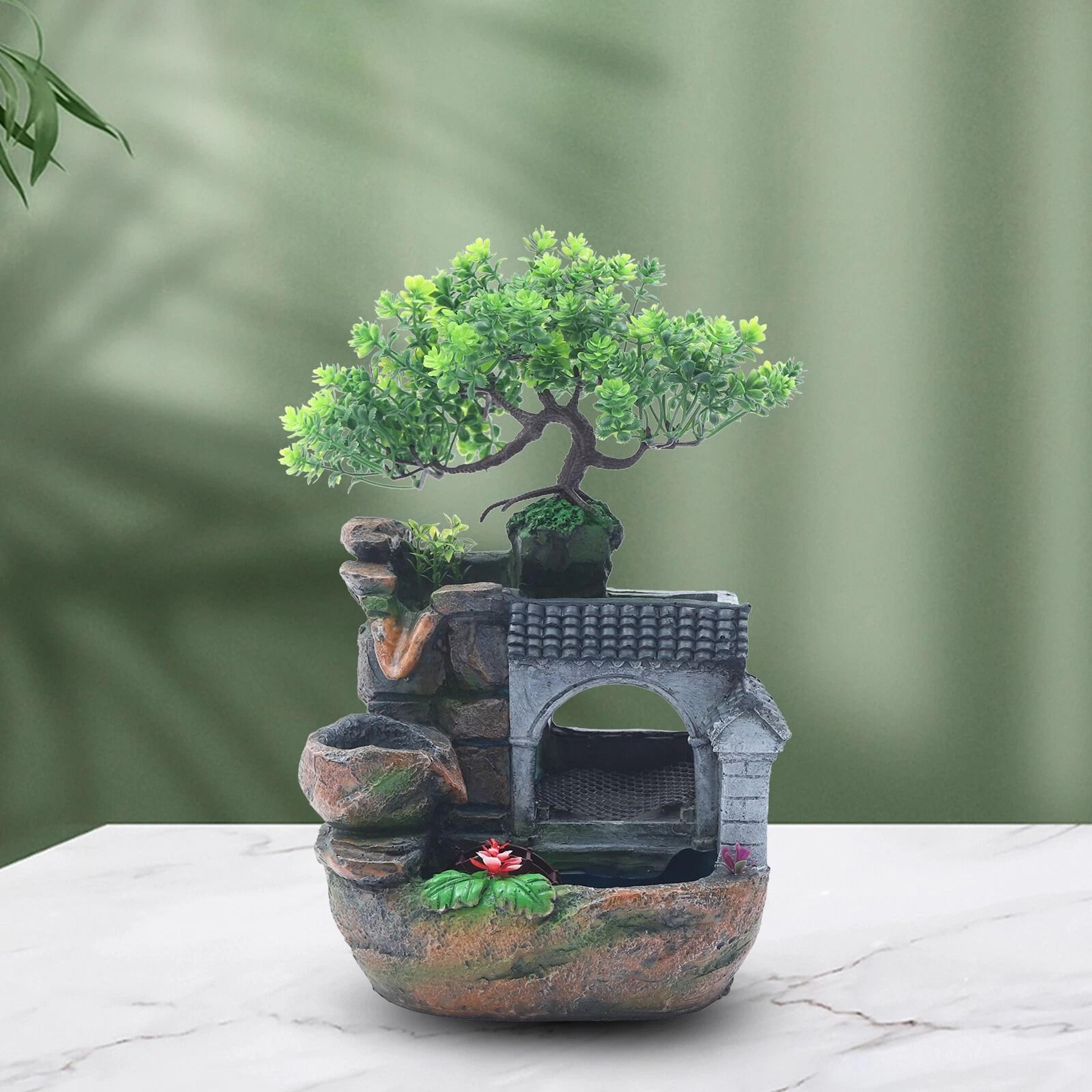 mini waterfall indoor desktop water fountain, tabletop rockery fountain ornament