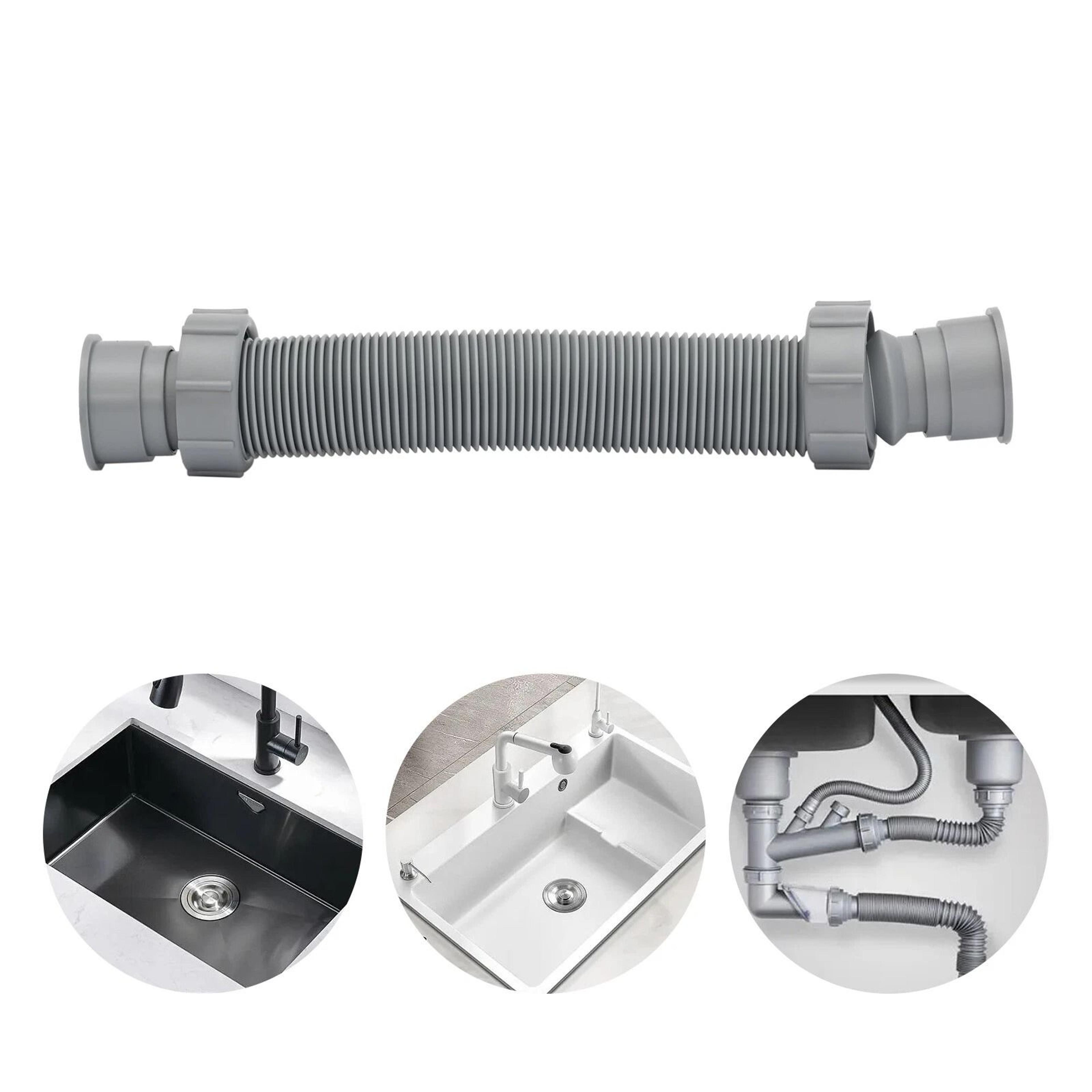 Drain Tubing Pipe For Kitchen Sink  Flexible Basin Water Drain Hose Tube LeakProof Design Easy To U 4