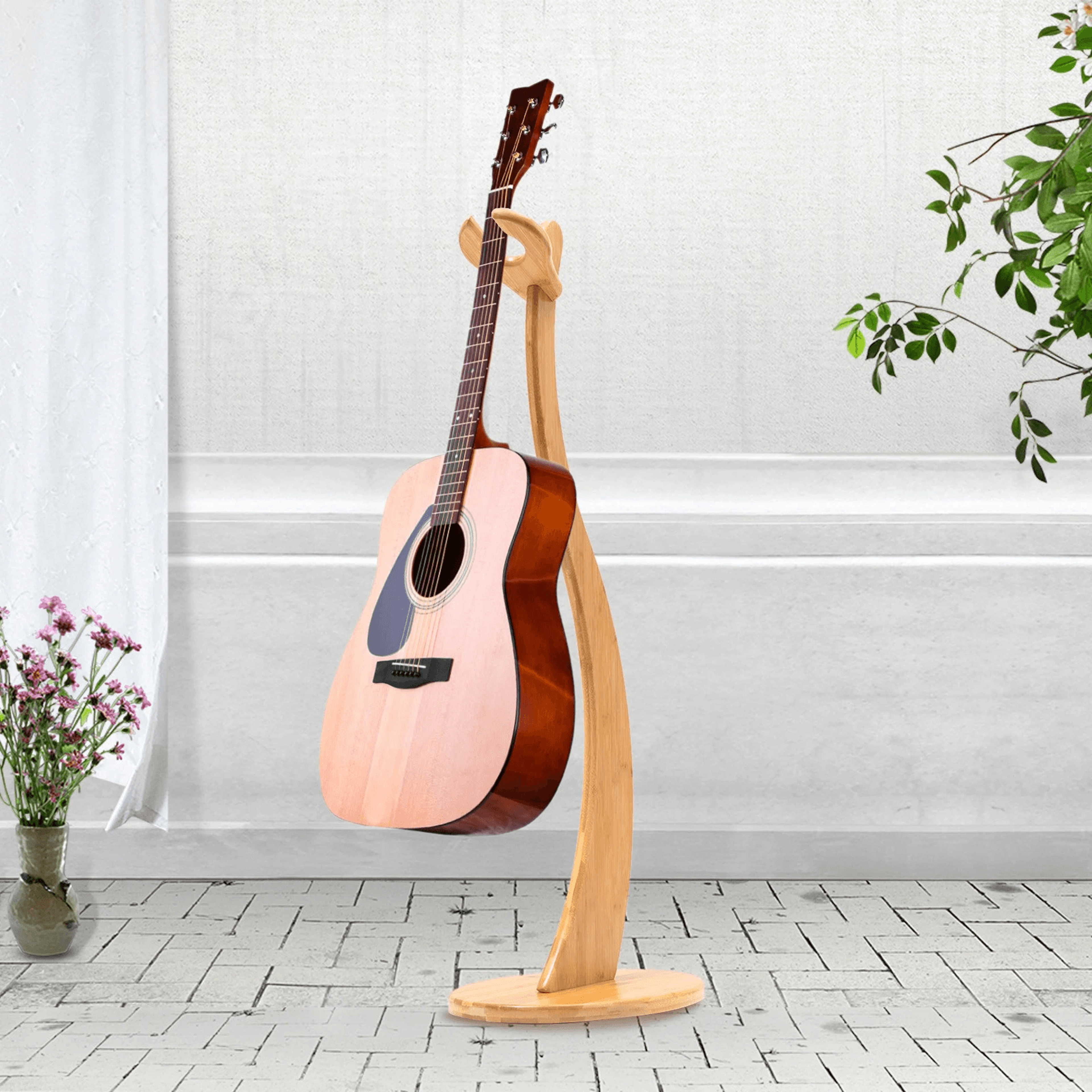 Guitar Floor Stand Bamboo Stand For Ukulele And Guitar Support 8