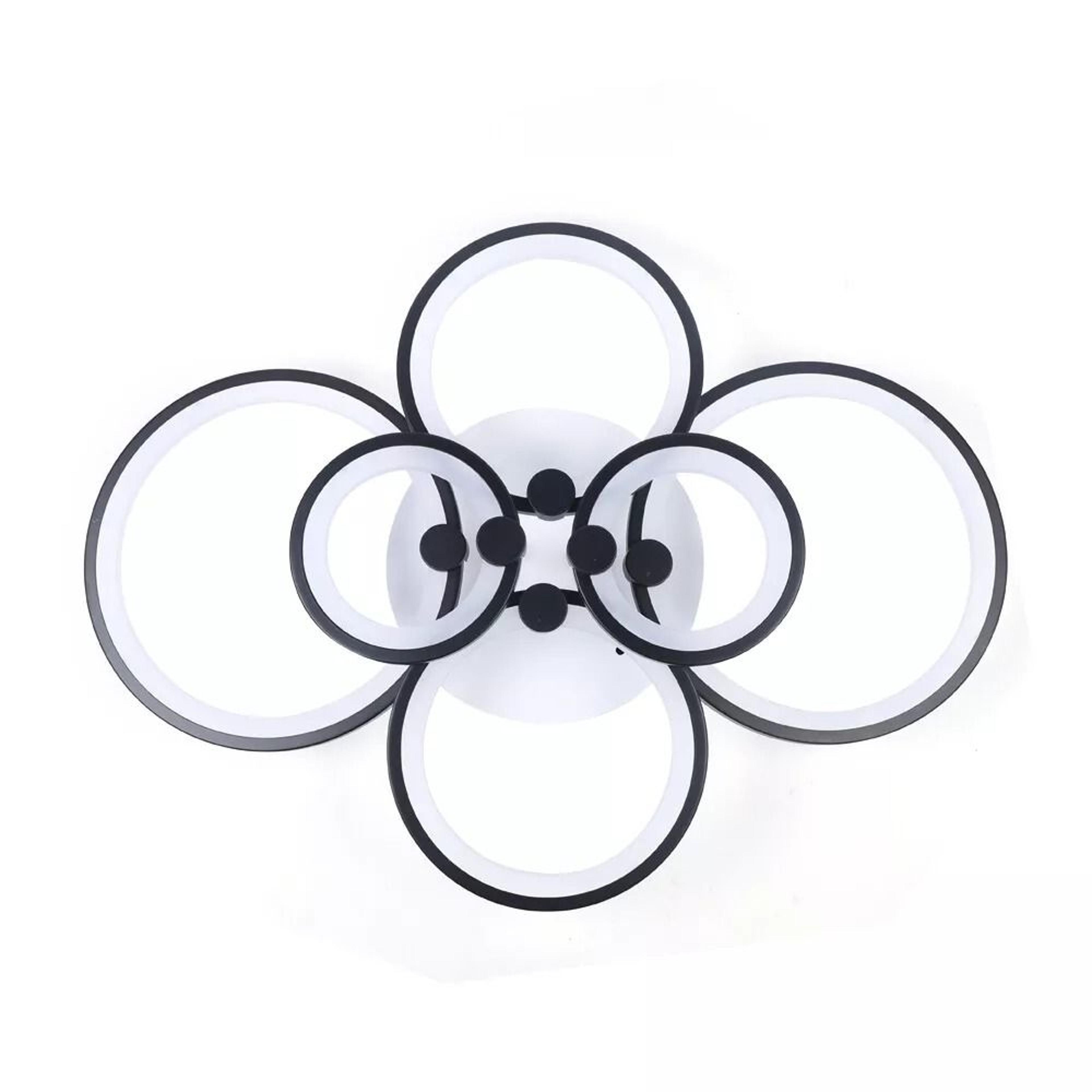 Acrylic Pendant Lamp 6 Heads Modern LED Ceiling Light Fixture Black 6