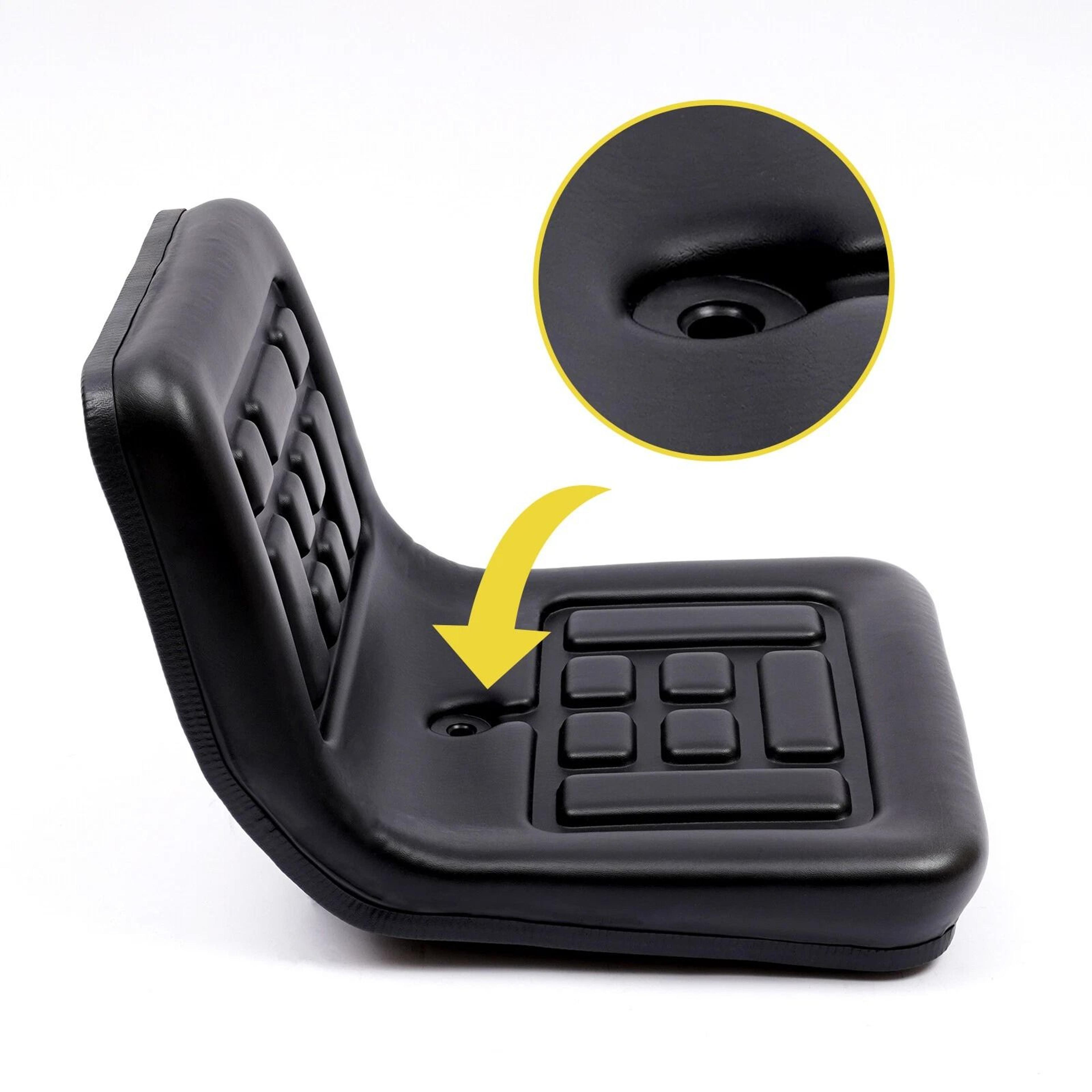 Black Tractor Seat With Brackets For Mower Dumper Digger Universal Compact Fit 2