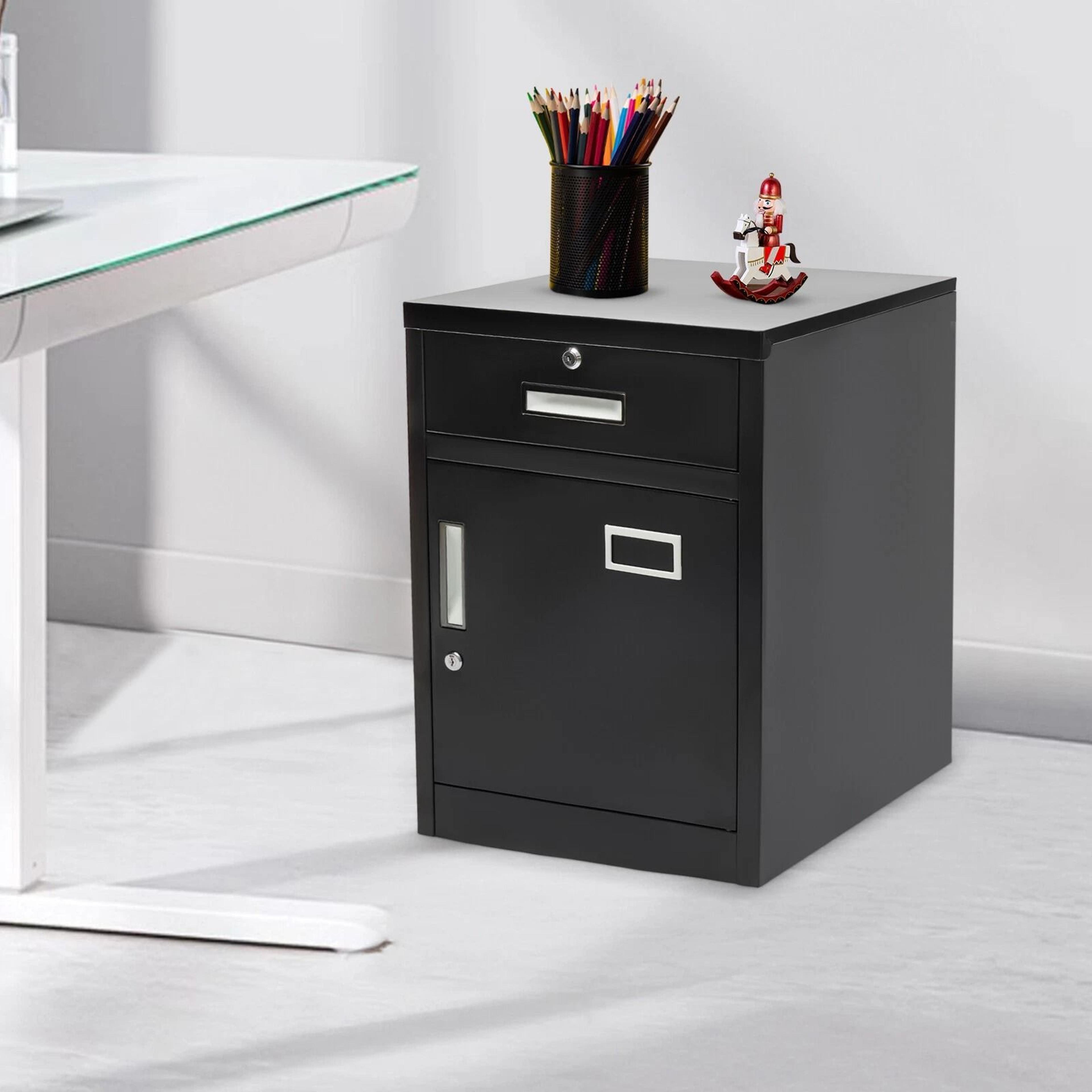 Metal 1 Drawer Filing Cabinet With Lock Vertical File Storage Cabinet For Office 14