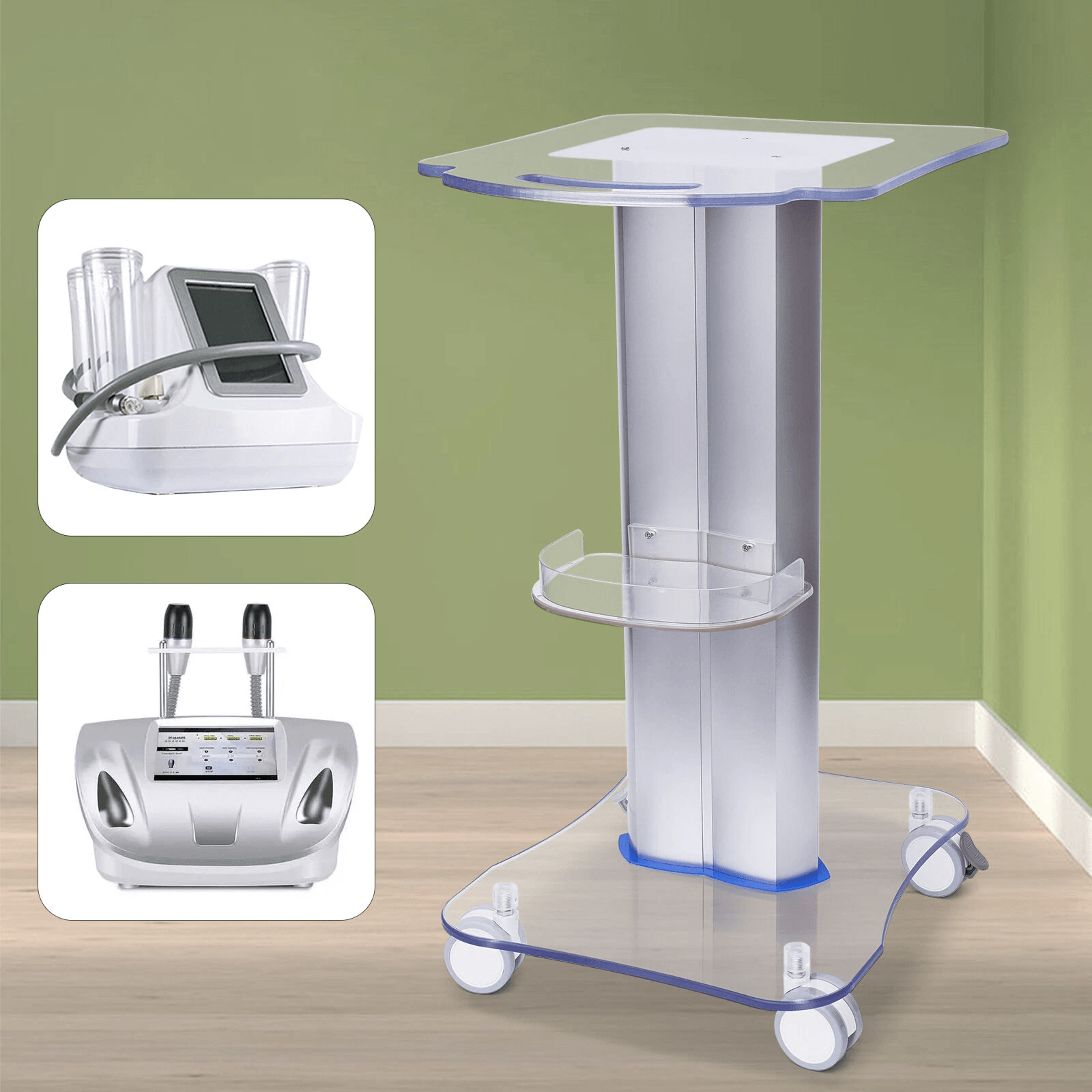 Beauty Salon Rolling Trolley Cart SPA Storage Equipment Organizer Stand 7