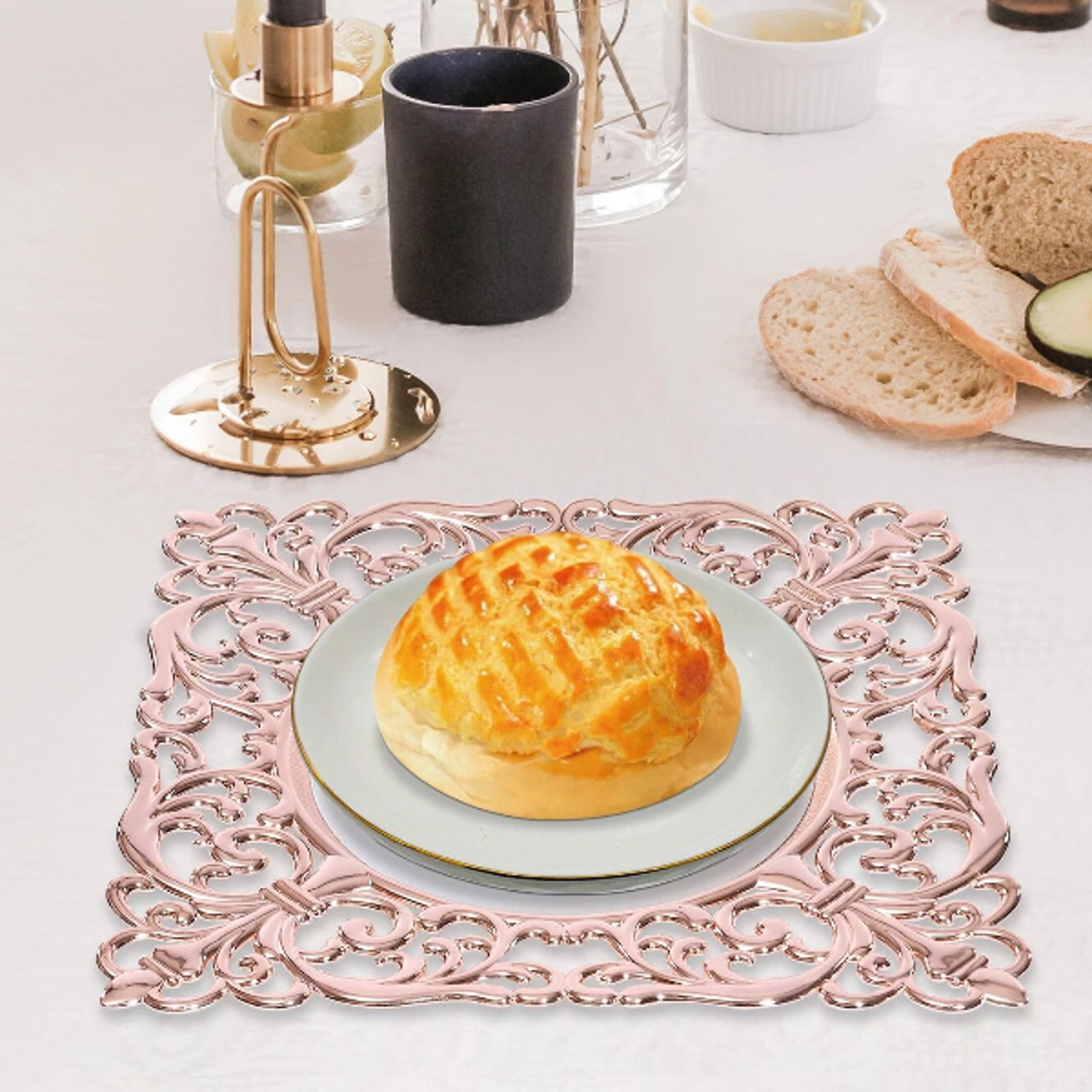 embossed rims charger plates, square plastic plates for weddings