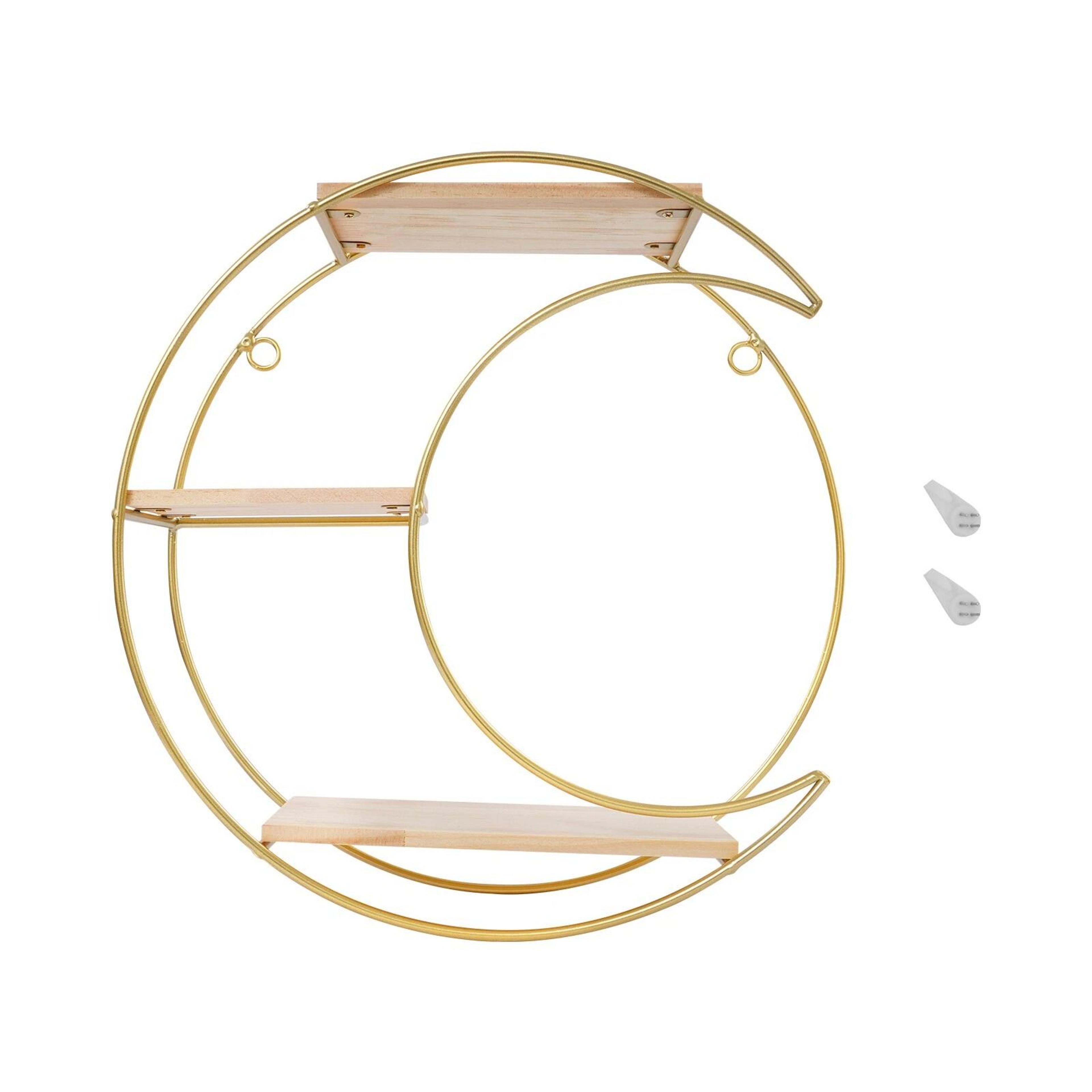 Storage Display Rack 3tier Round Moon Wall Mounted Shelf 4
