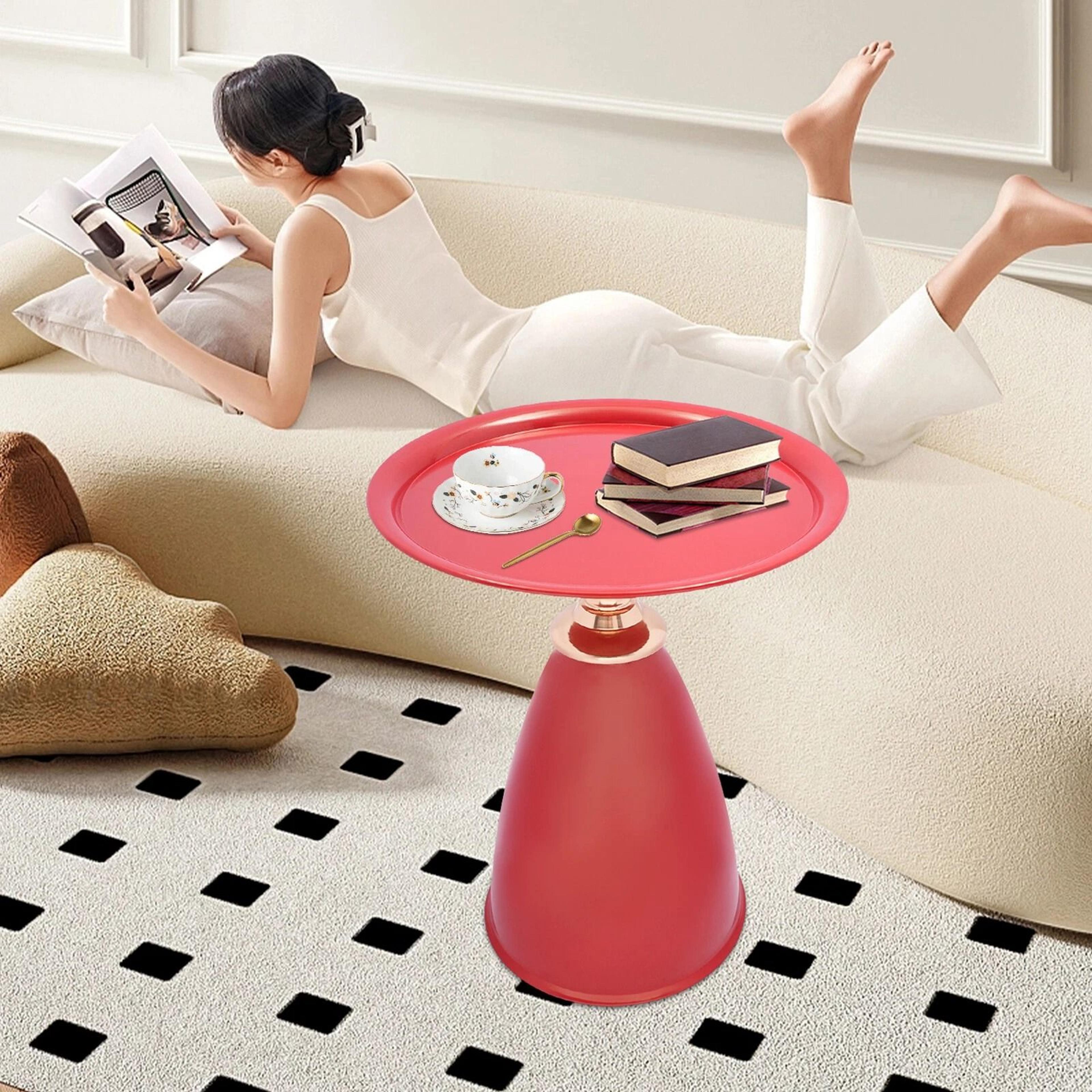 Round Side End Table For Living Rooms Bedrooms Offices Patios Sofas 1