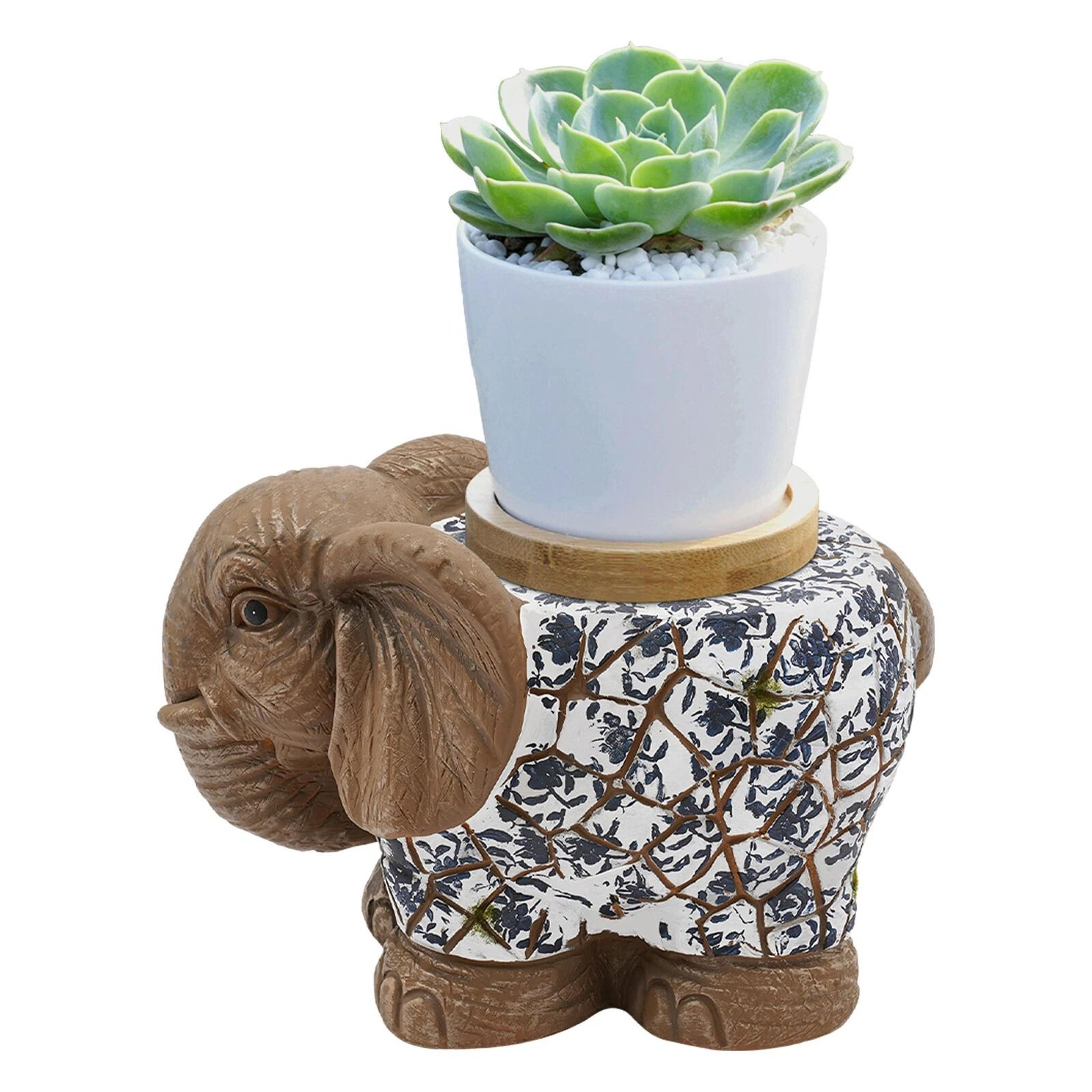 Brown Decorative Magnesium Oxide Elephant Garden Stool For Home Decor 3