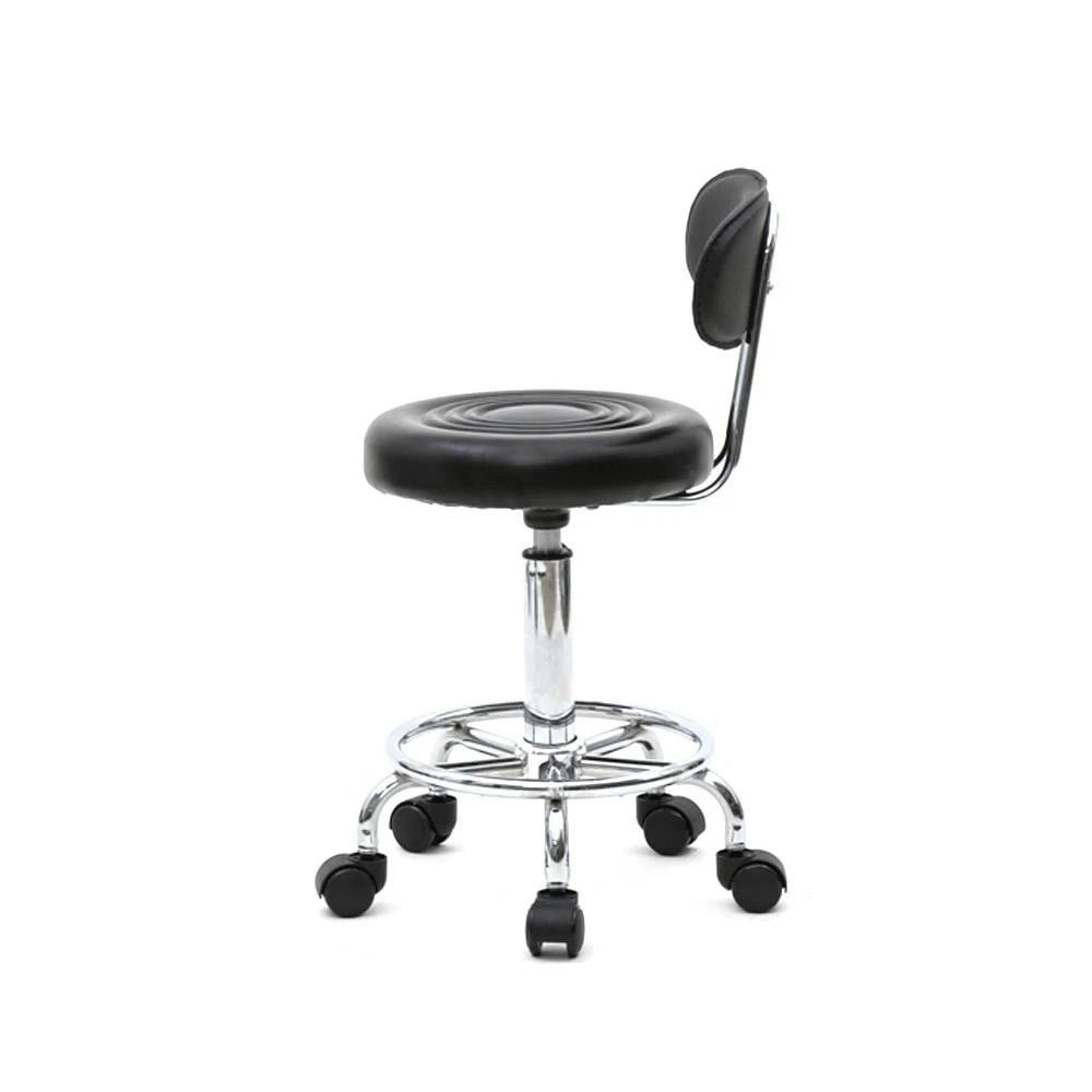 Swivel Salon Stool Chair With Adjustable Hydraulic Backrest And Rolling Wheels 7