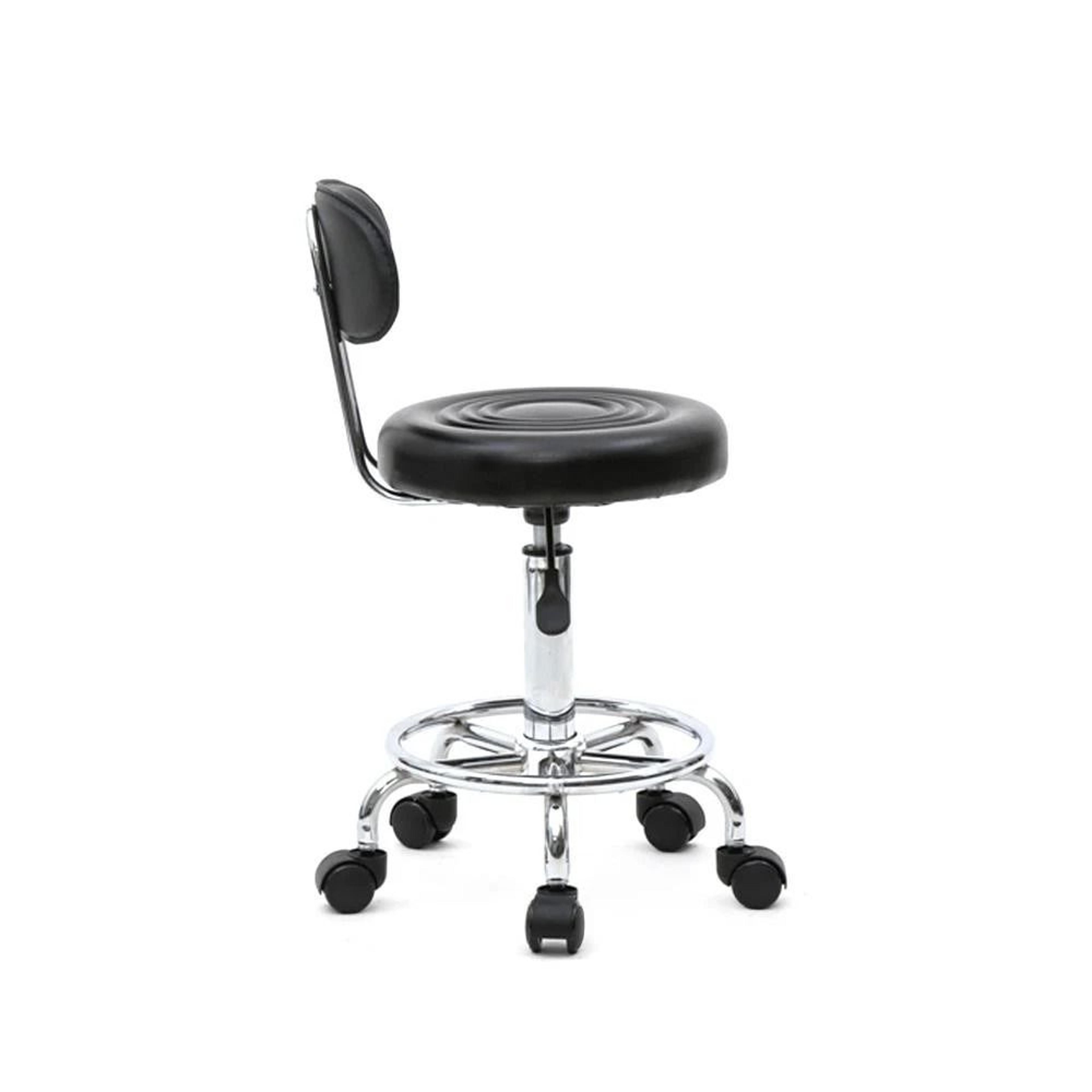 Swivel Salon Stool Chair With Adjustable Hydraulic Backrest And Rolling Wheels 8
