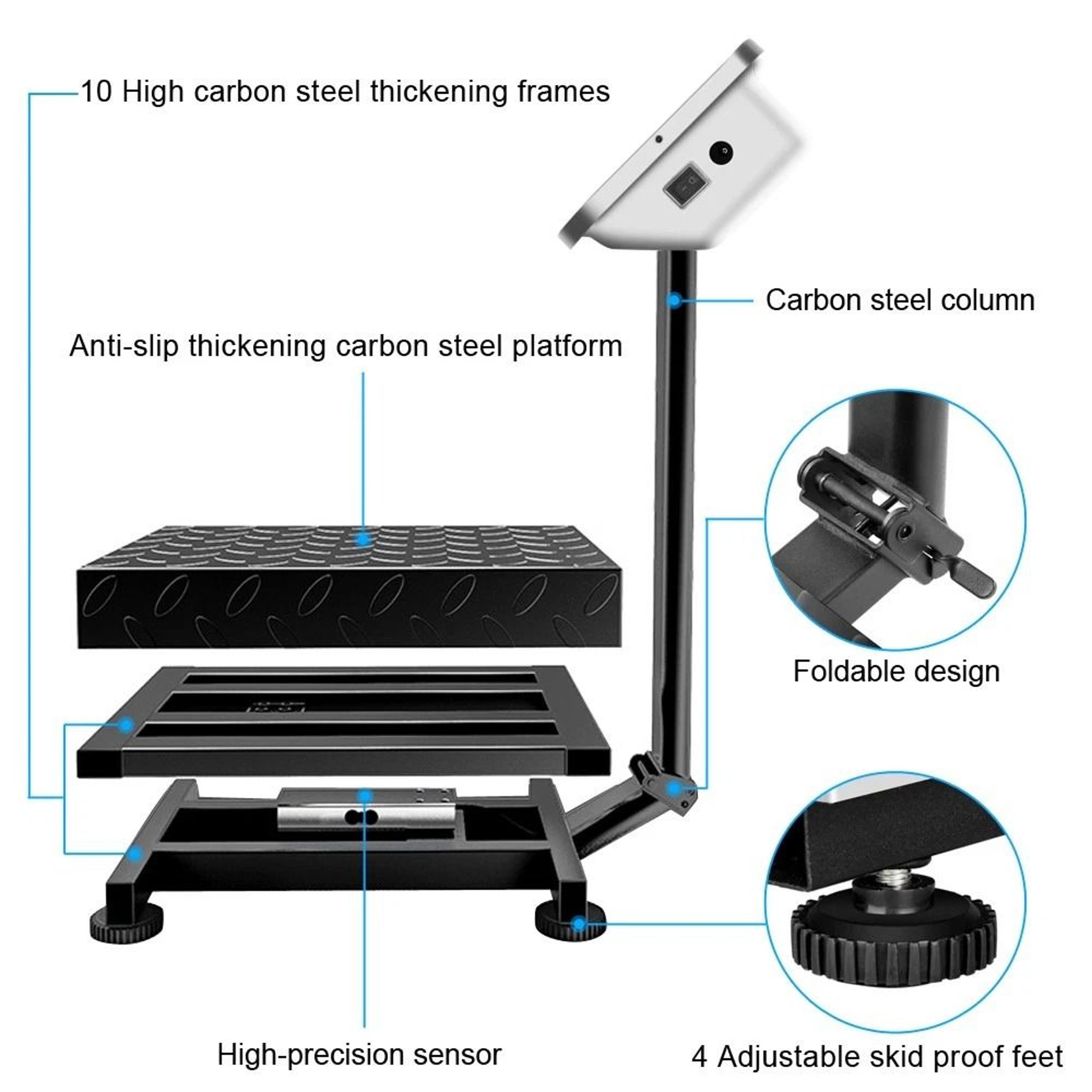 Iron Commercial Shipping Scale Precision Black With KGLB Switch 2