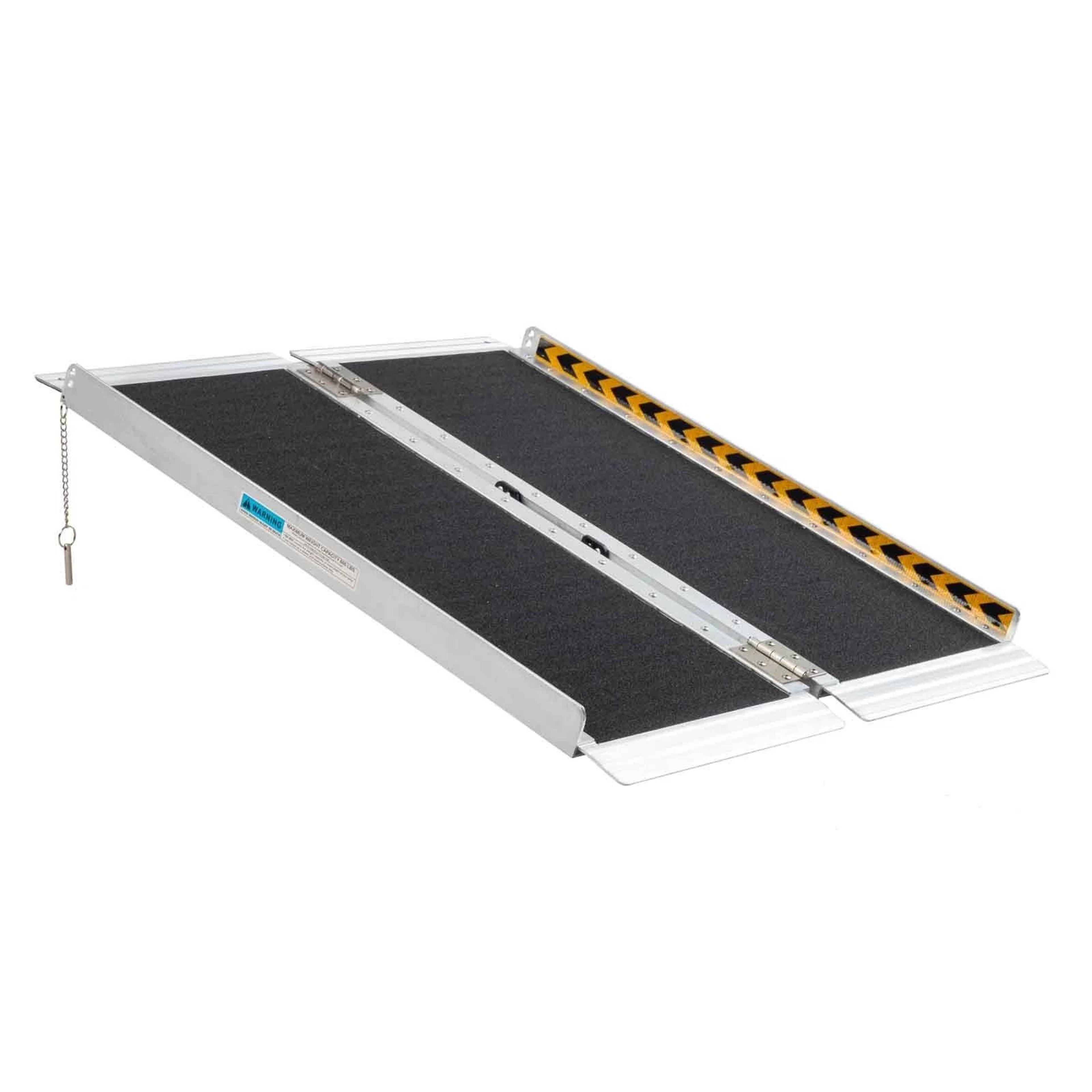 portable aluminum folding ramp for wheelchairs & scooters, non-skid