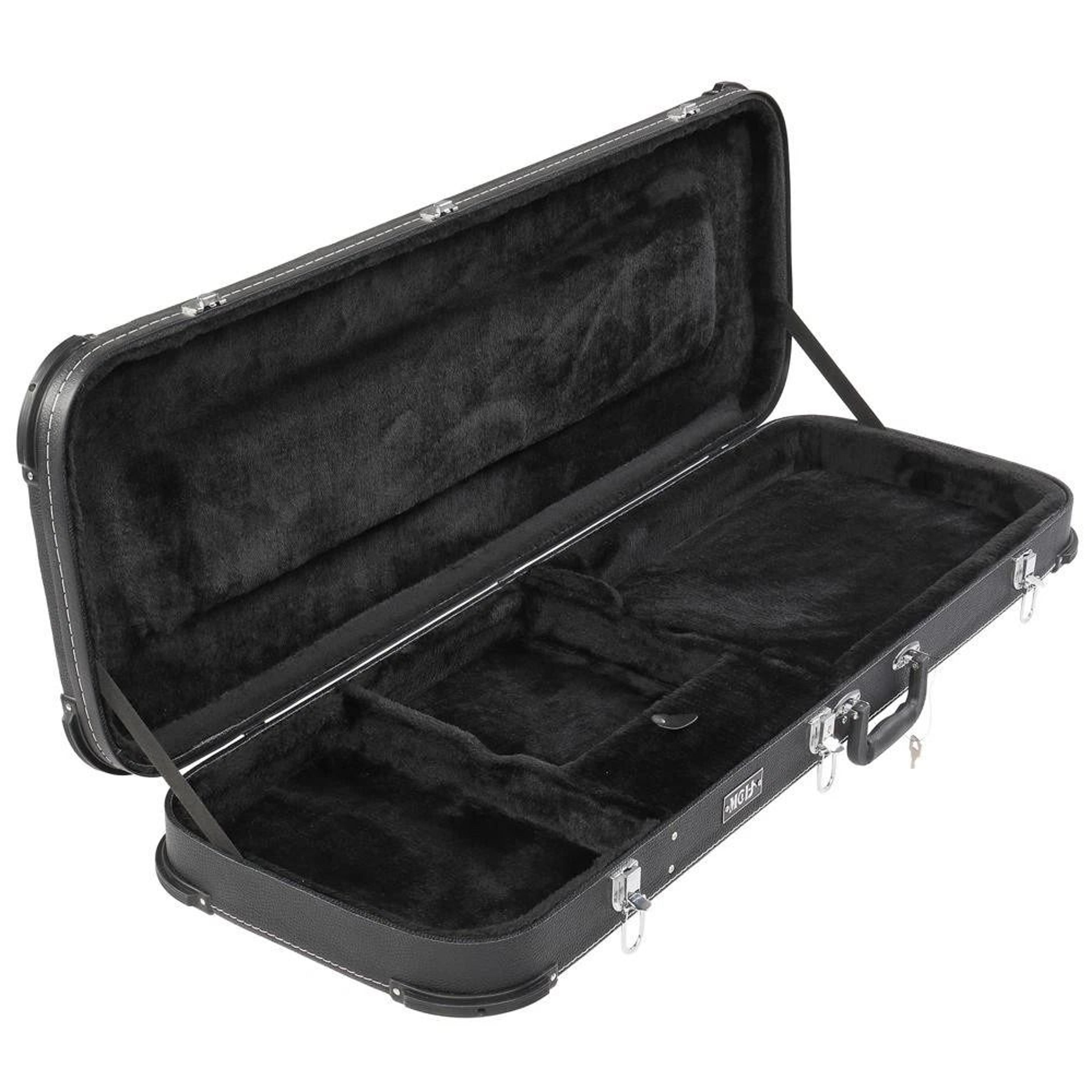 Electric Guitar Square Hard Case High Grade ST Wood Shell Flat 3