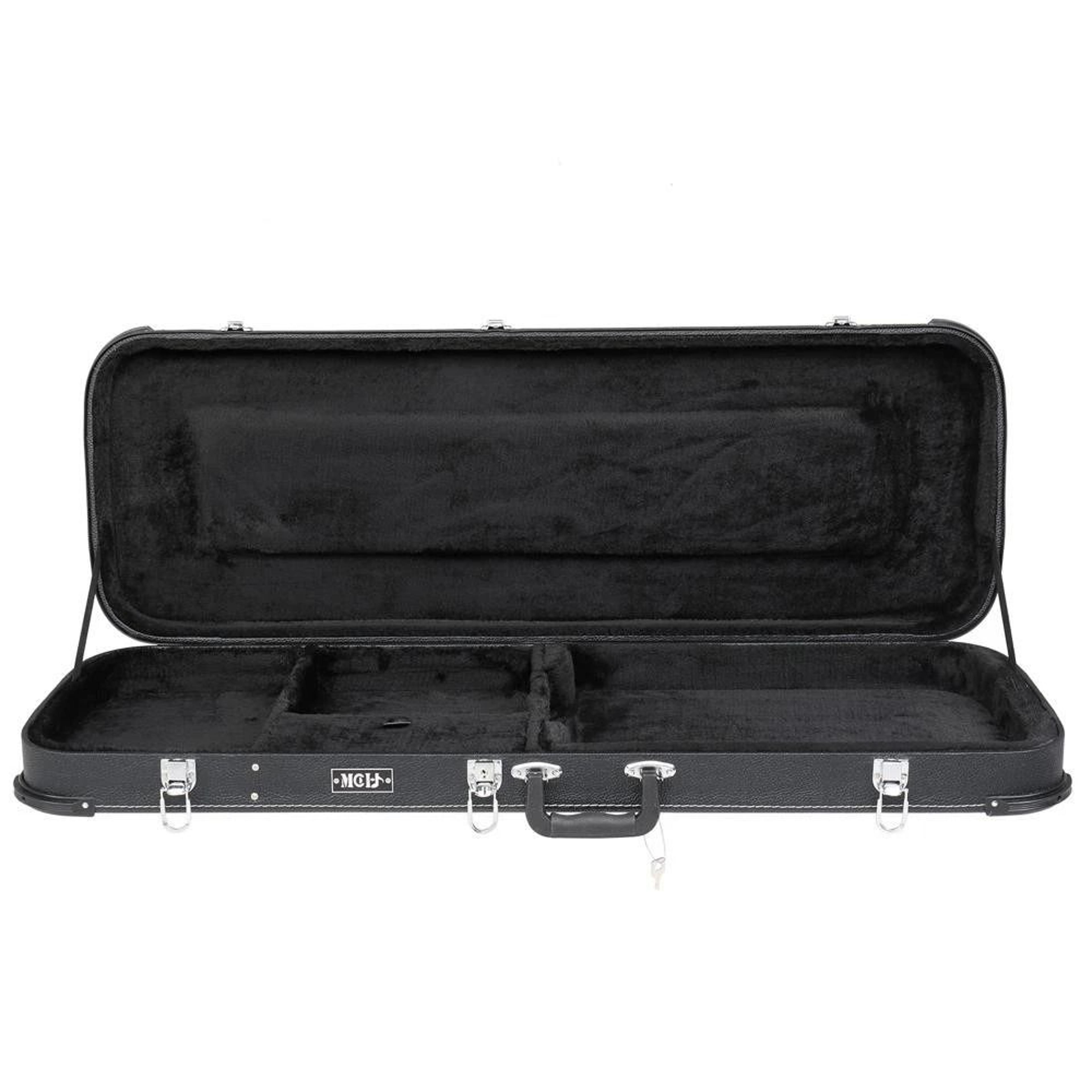 Electric Guitar Square Hard Case High Grade ST Wood Shell Flat 4