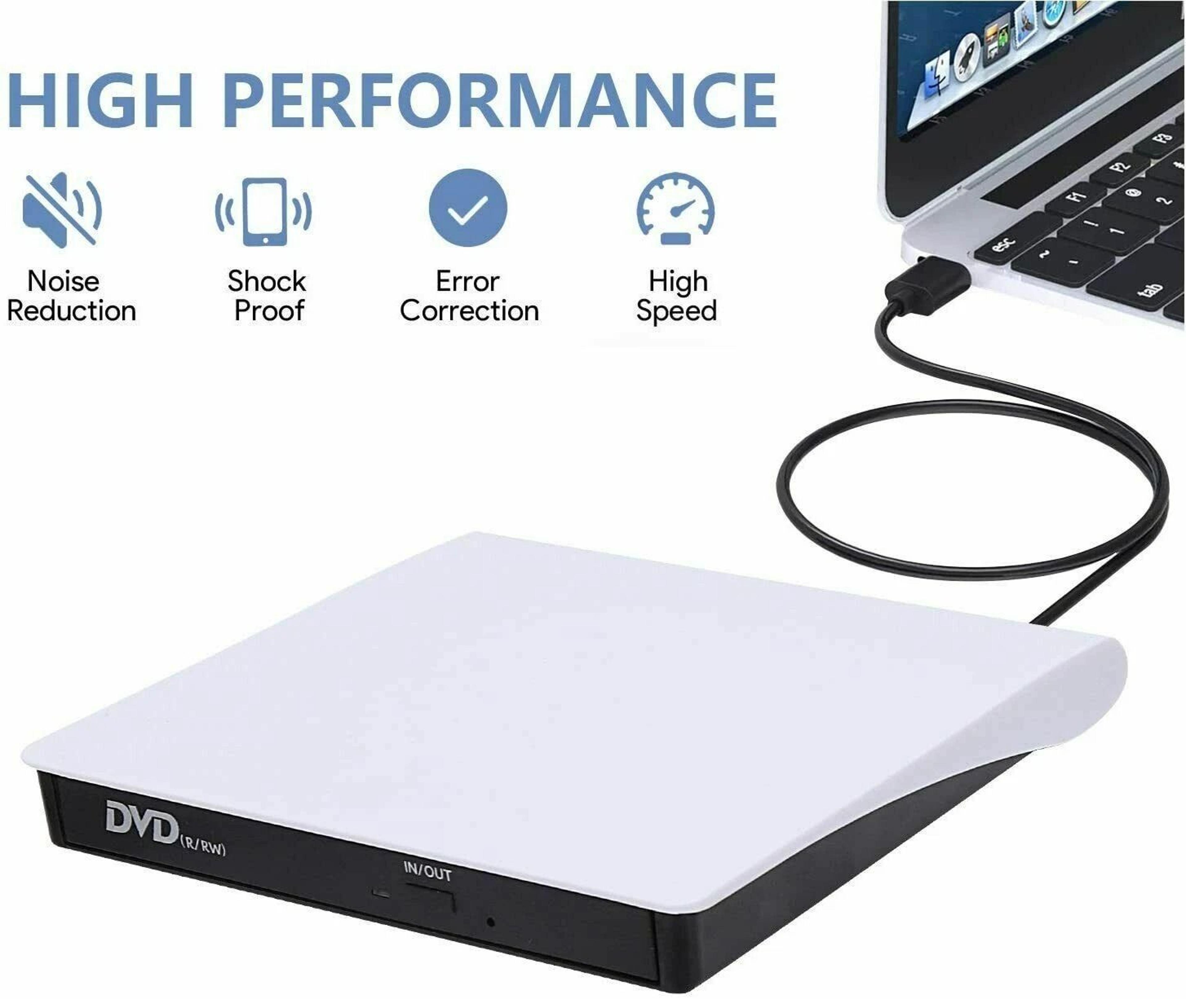USB Slim External CD DVD Drive Burner Writer For Laptop Mac PC 5