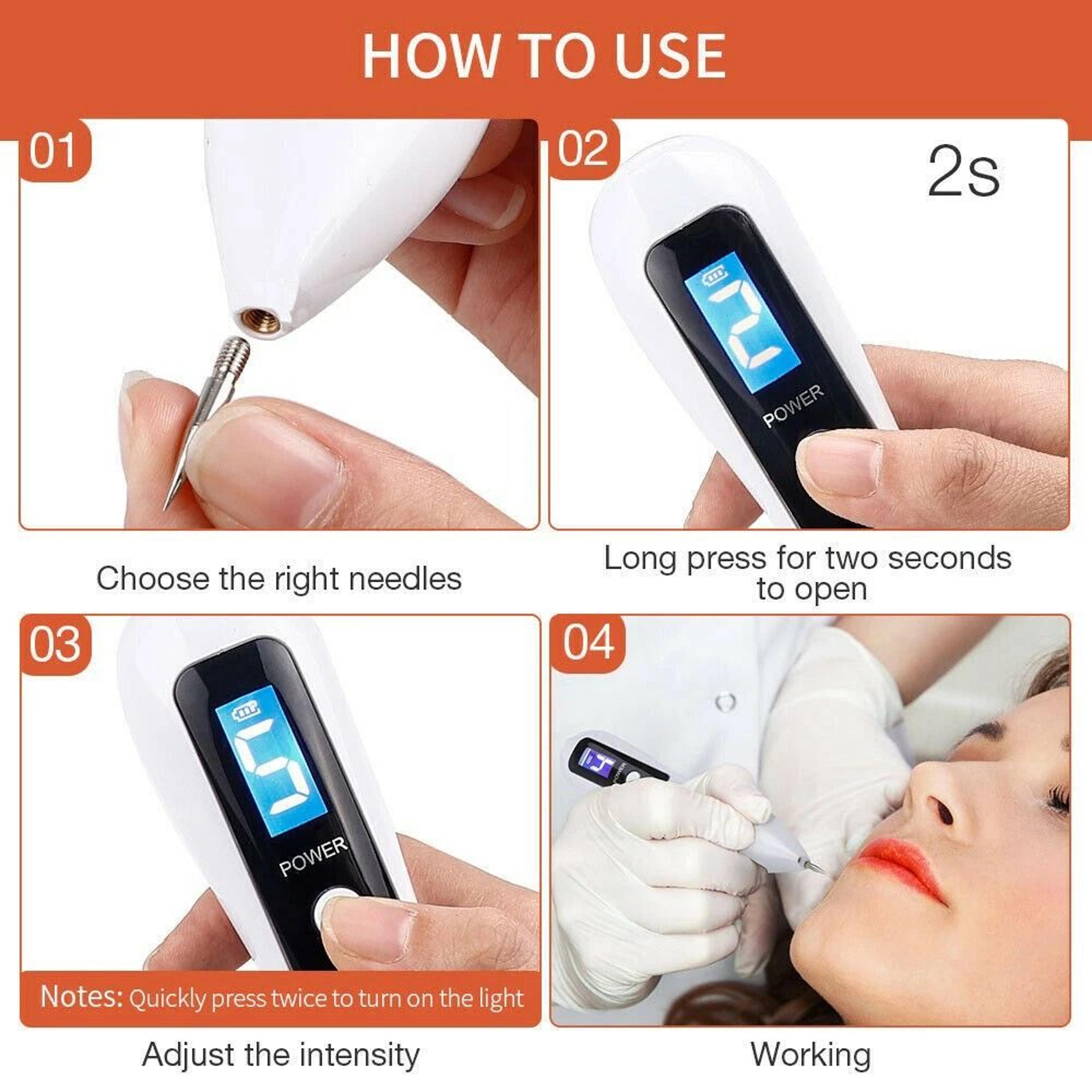 Mole Removal Electric Laser Plasma Pen For Skin Tags Dark Spots And Tattoos 6