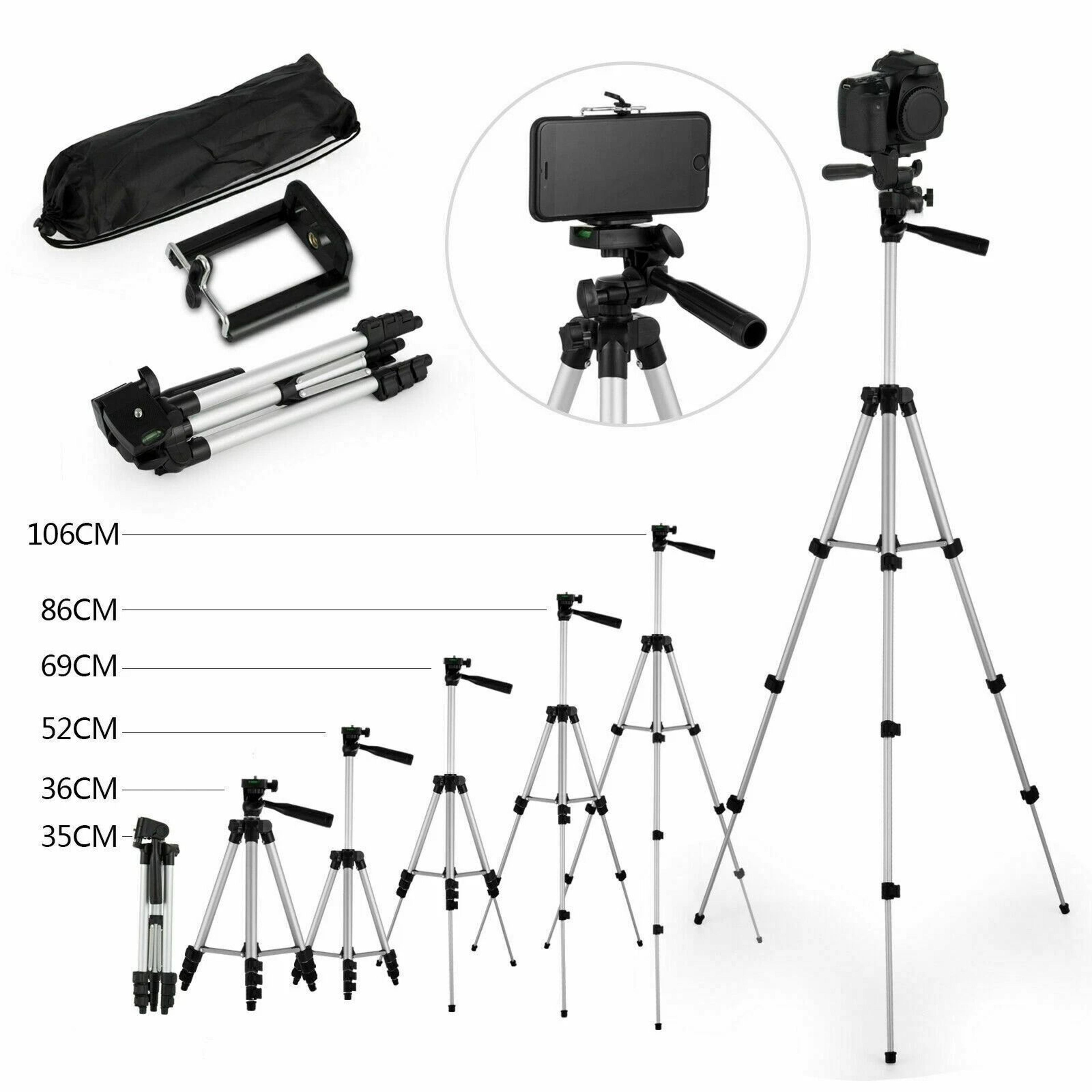 Stand Holder Mount Professional Camera Tripod For IPhone Samsung Cell Phone  Bag Included 4